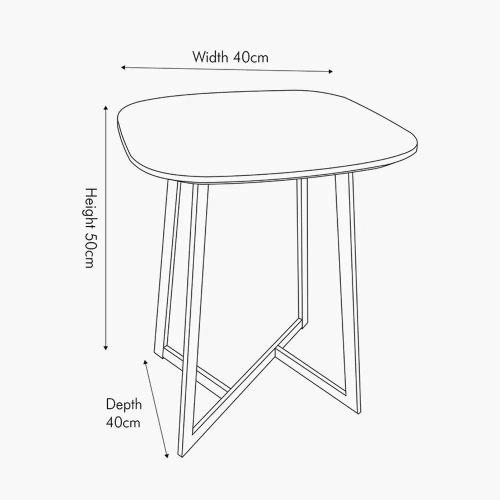 Ukiah Grey Oak Veneer and Black Metal Side Table  Nicholas John Interiors