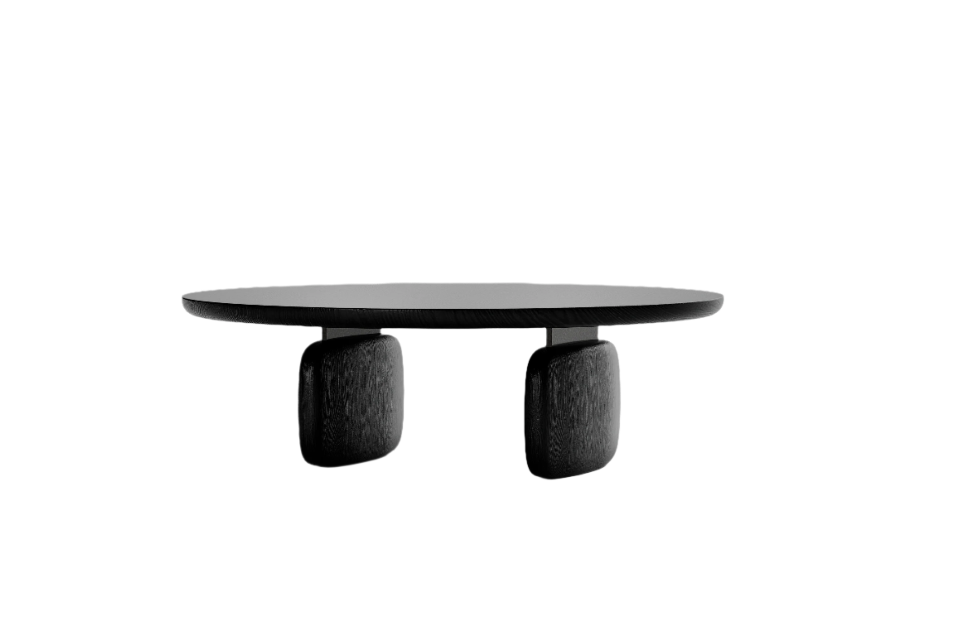 Underline Round Coffee Table - Black Oak   Nicholas John Interiors