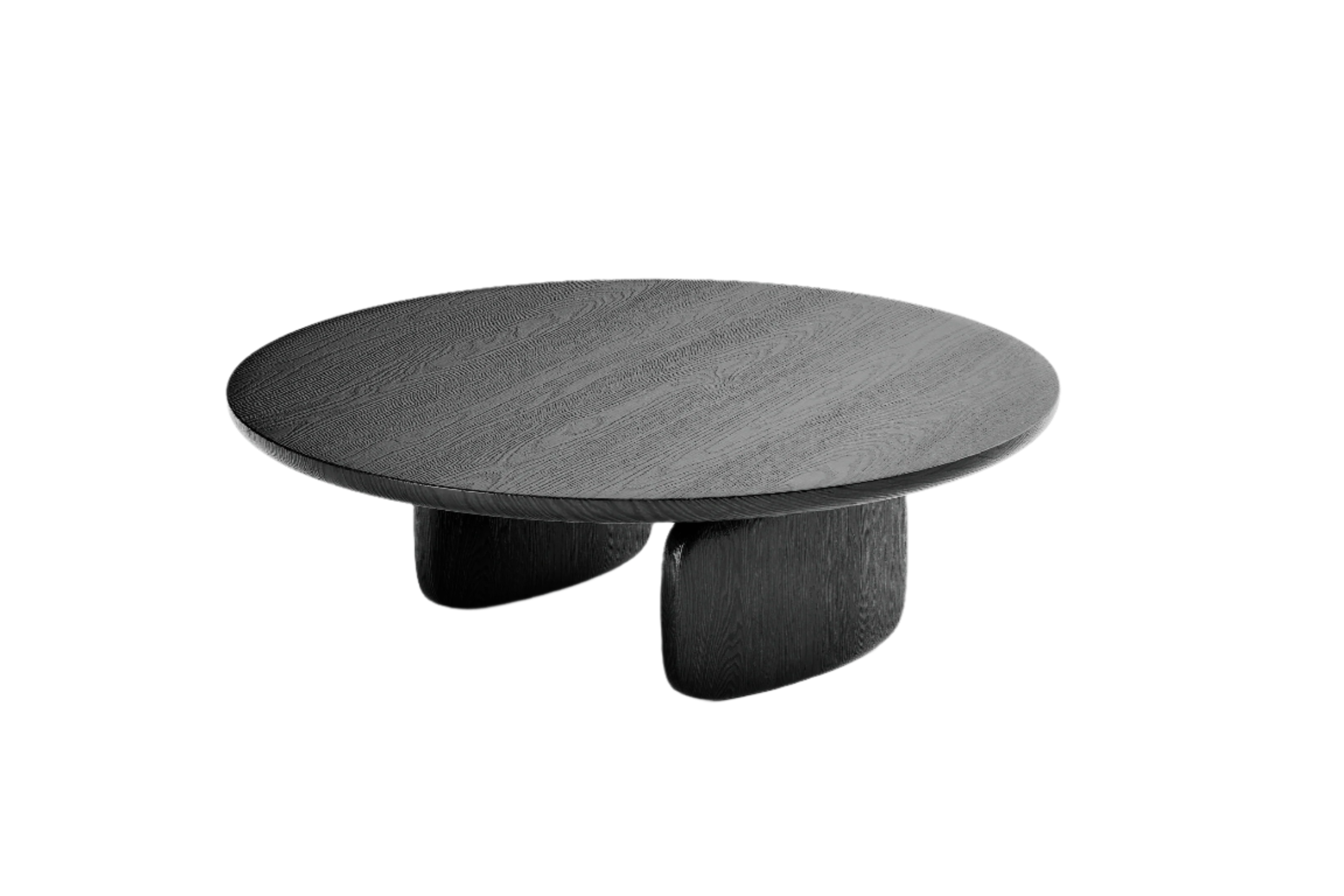 Underline Round Coffee Table - Black Oak   Nicholas John Interiors
