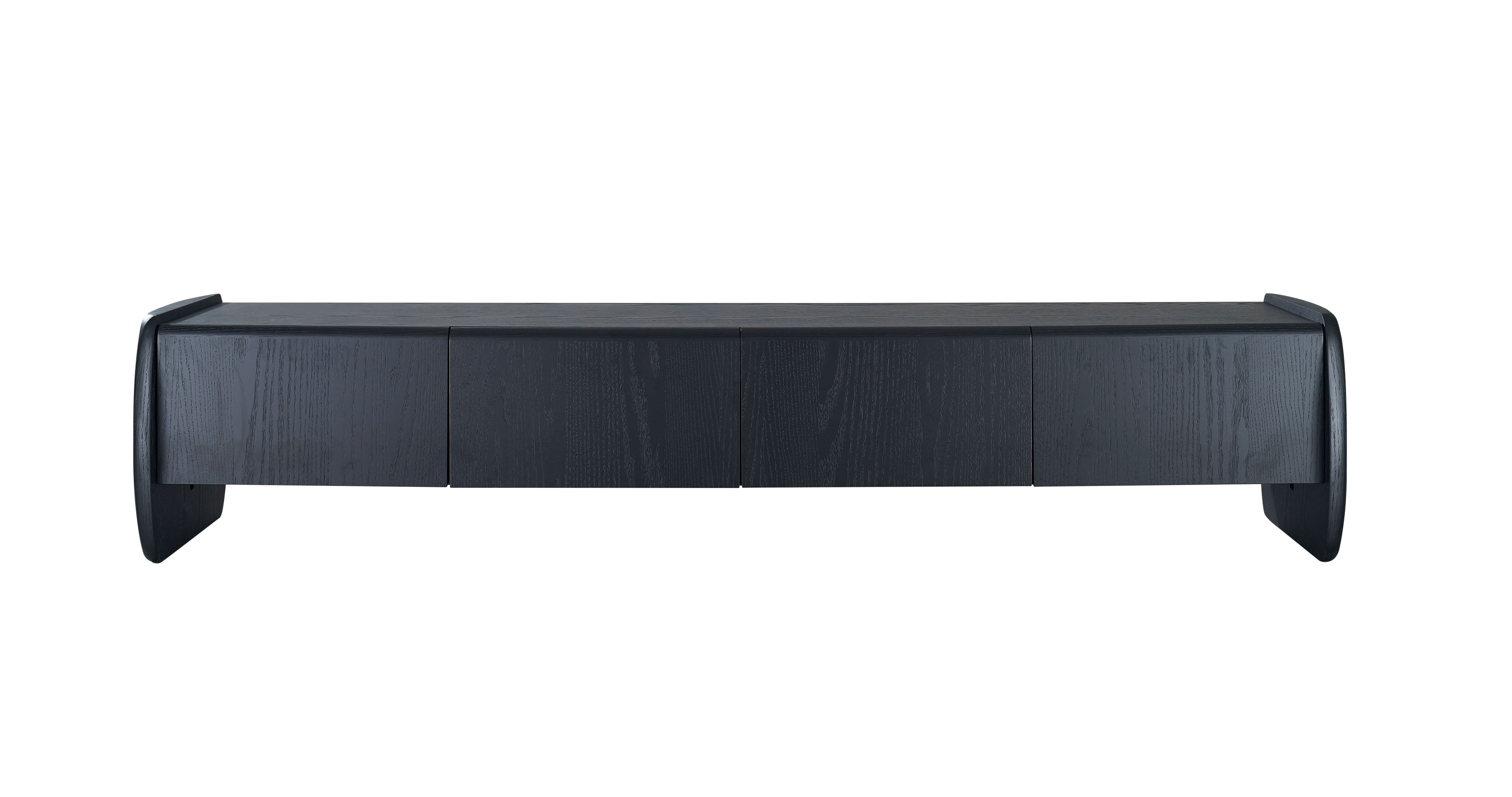 Underline Tv Unit - Black Oak   Nicholas John Interiors