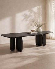 Tommy Franks Underline 280 Dining Table in Black Oak   Nicholas John Interiors