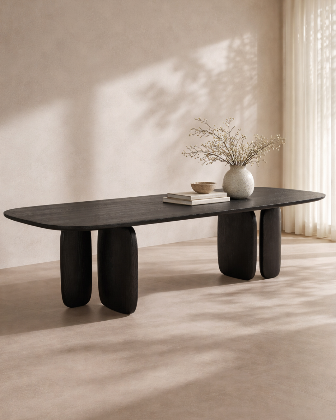 Tommy Franks Underline 280 Dining Table in Black Oak   Nicholas John Interiors