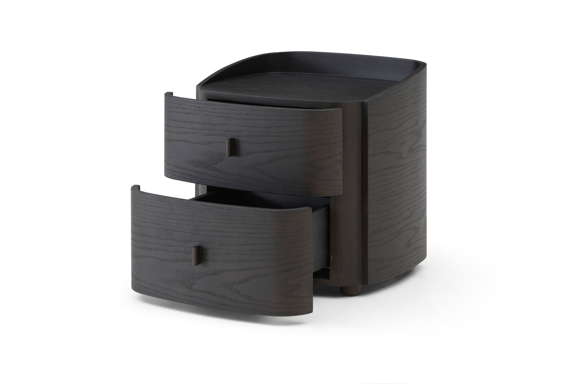 Vertu Bedside Table - Smoke Oak   Nicholas John Interiors