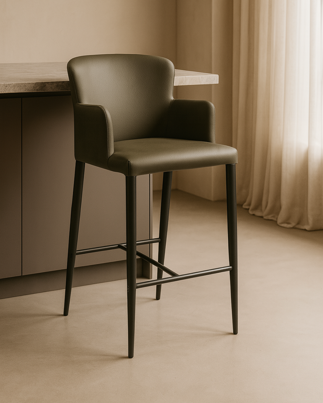 Tommy Franks Varsi Counter Stool - Baretta Green   Nicholas John Interiors