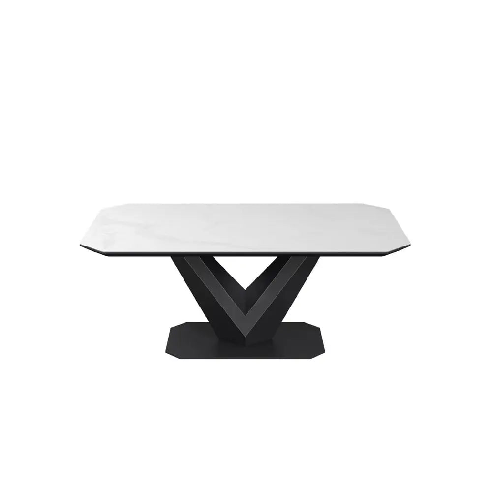 Vizarri Matte White Ceramic Coffee Table