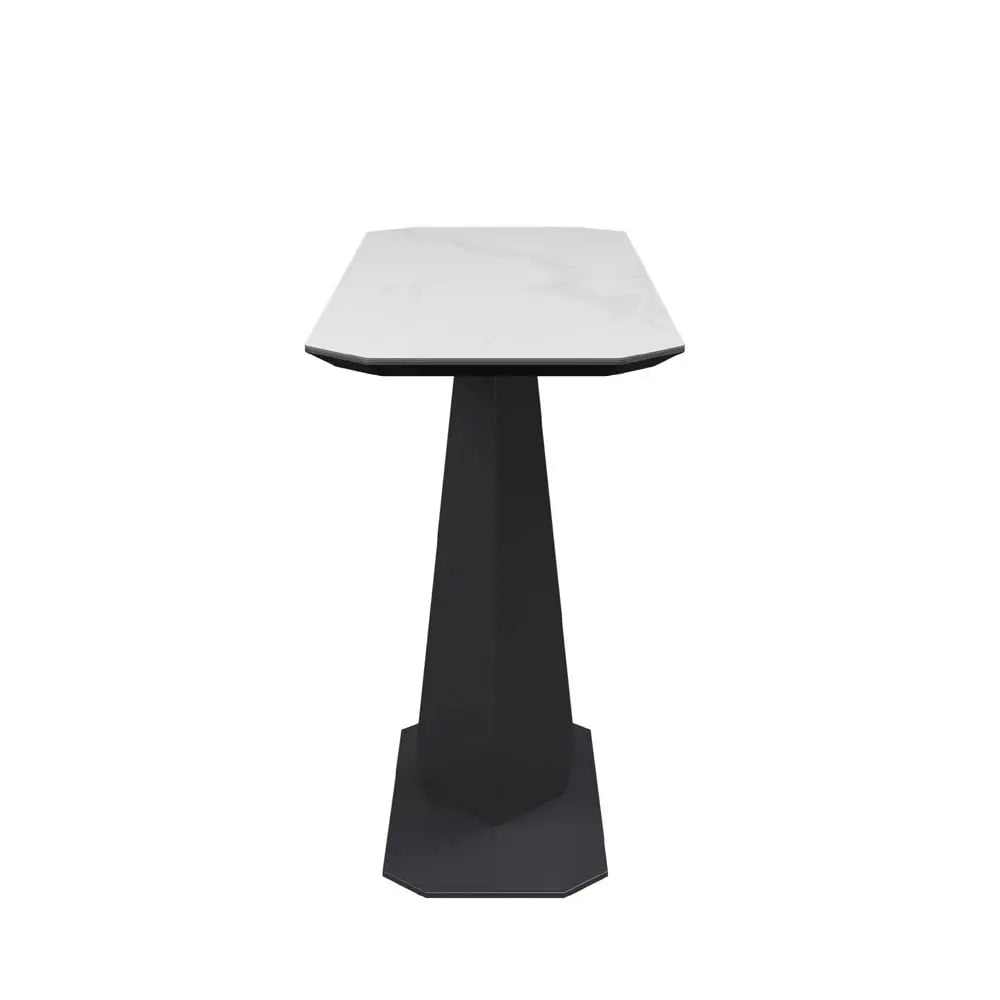 Vizarri Matte White Ceramic Console Table