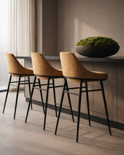 Vai Barstool - Bella Velour Amber   Nicholas John Interiors