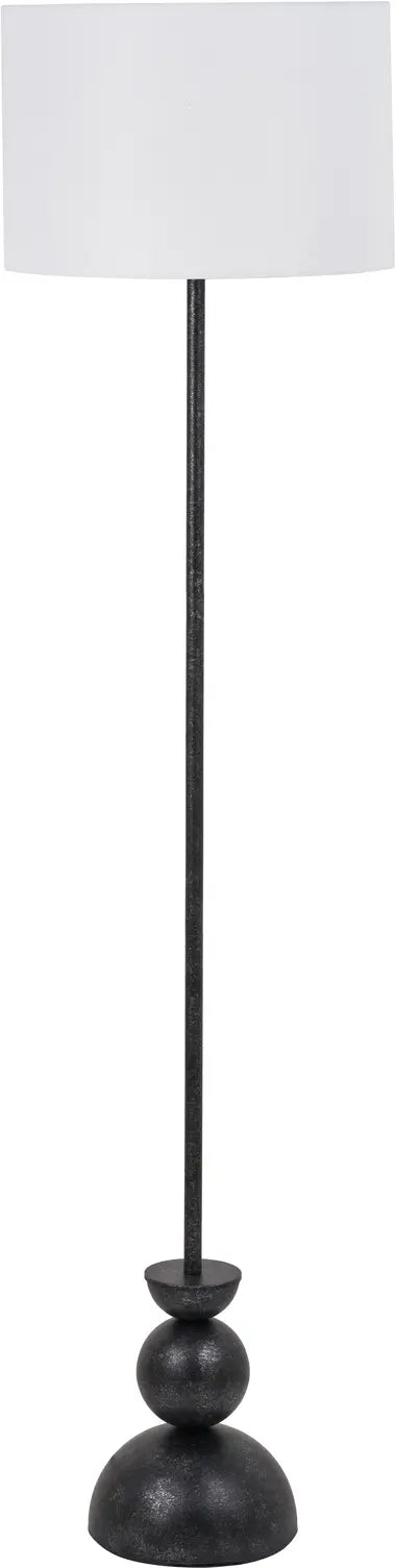 Vala Graphite Metal Textured Effect Ball Floor Lamp  Nicholas John Interiors