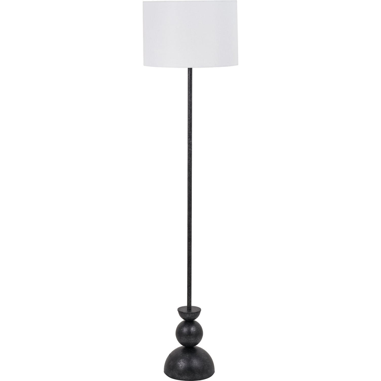 Vala Graphite Metal Textured Effect Ball Floor Lamp  Nicholas John Interiors