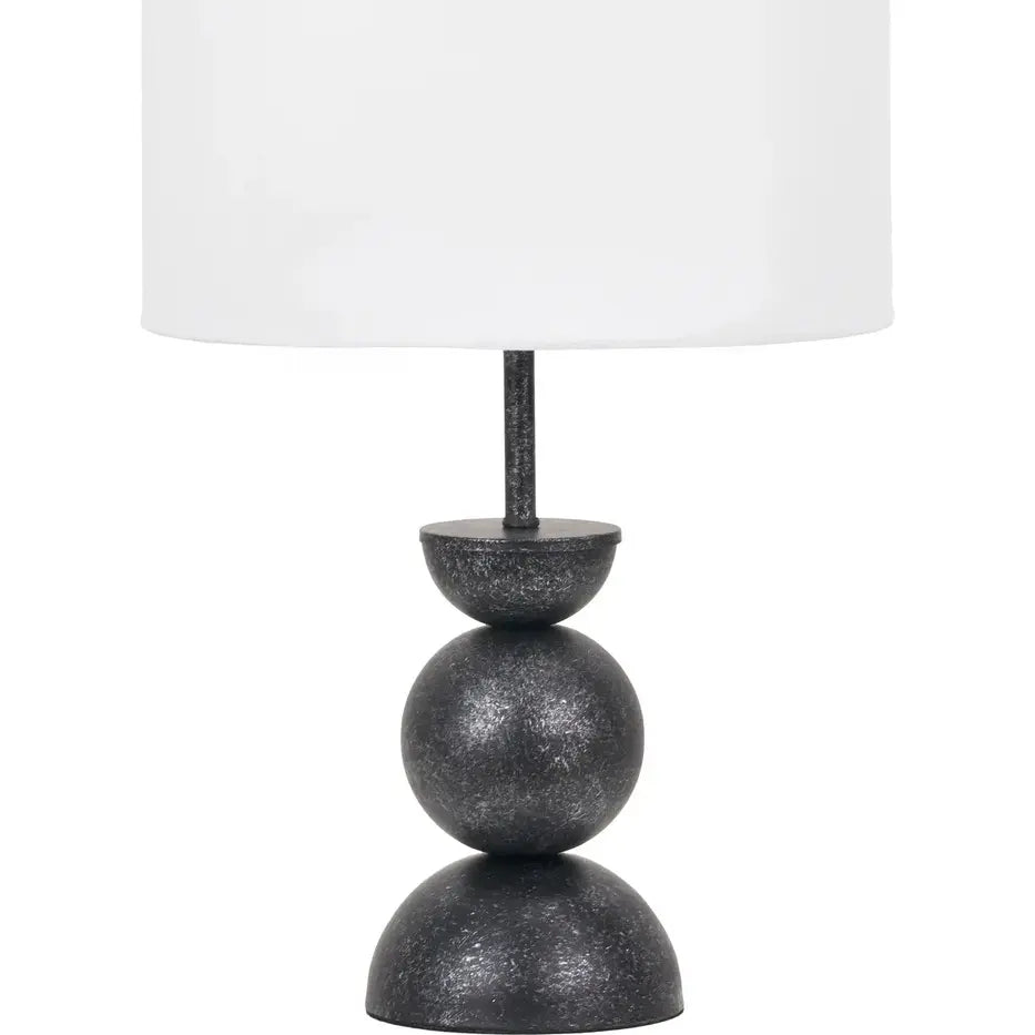 Vala Graphite Metal Textured Effect Ball Table Lamp   Nicholas John Interiors