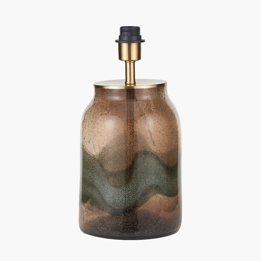 Valtellina Brown and Green Glass Table Lamp Base  Nicholas John Interiors
