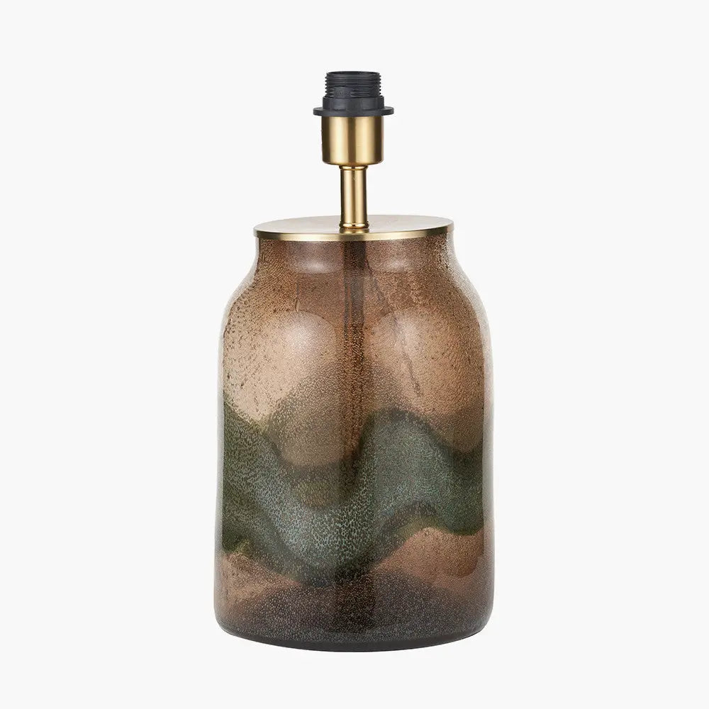 Valtellina Brown and Green Glass Table Lamp Base  Nicholas John Interiors
