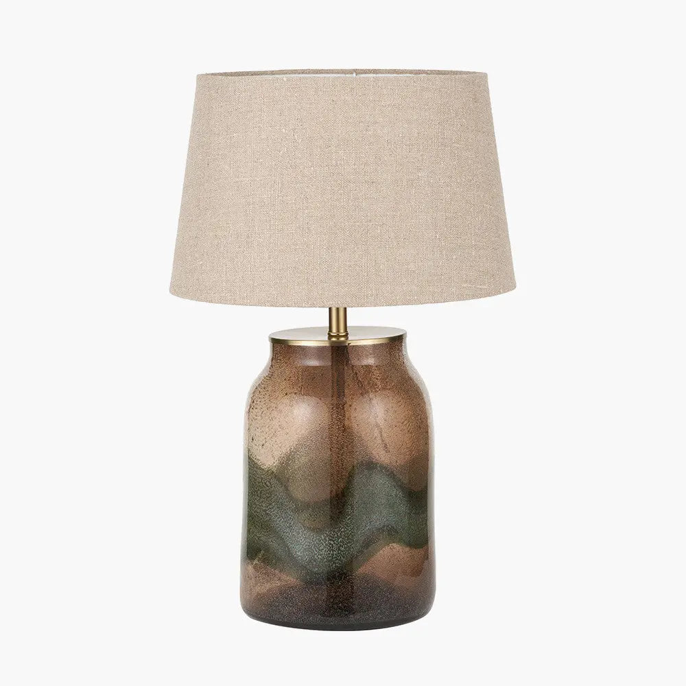Valtellina Brown and Green Glass Table Lamp Base  Nicholas John Interiors