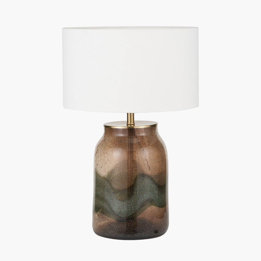 Valtellina Brown and Green Glass Table Lamp Base  Nicholas John Interiors