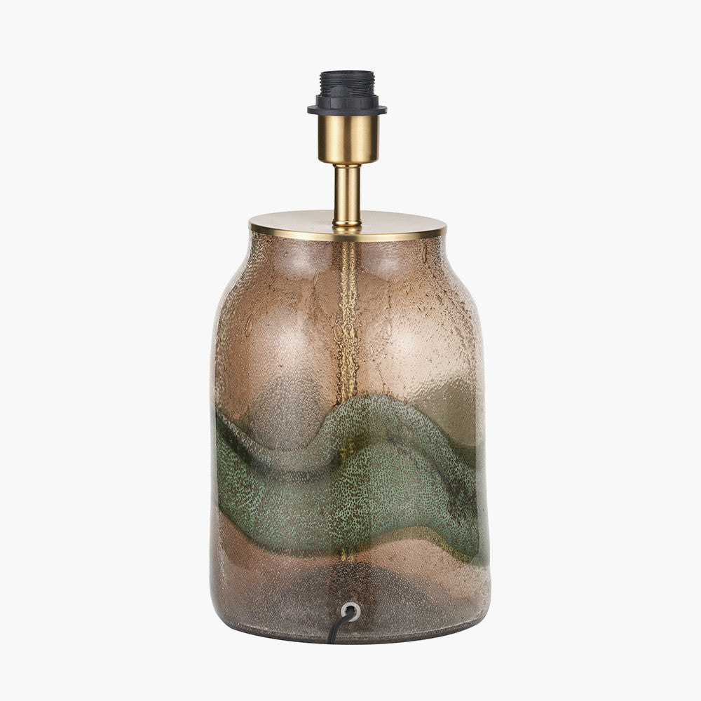 Valtellina Brown and Green Glass Table Lamp Base  Nicholas John Interiors