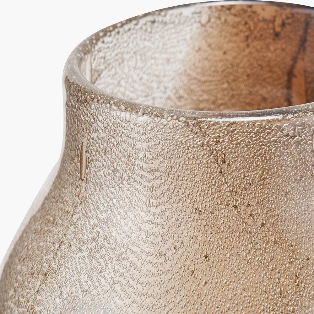 Valtellina Brown and Green Glass Vase  Nicholas John Interiors
