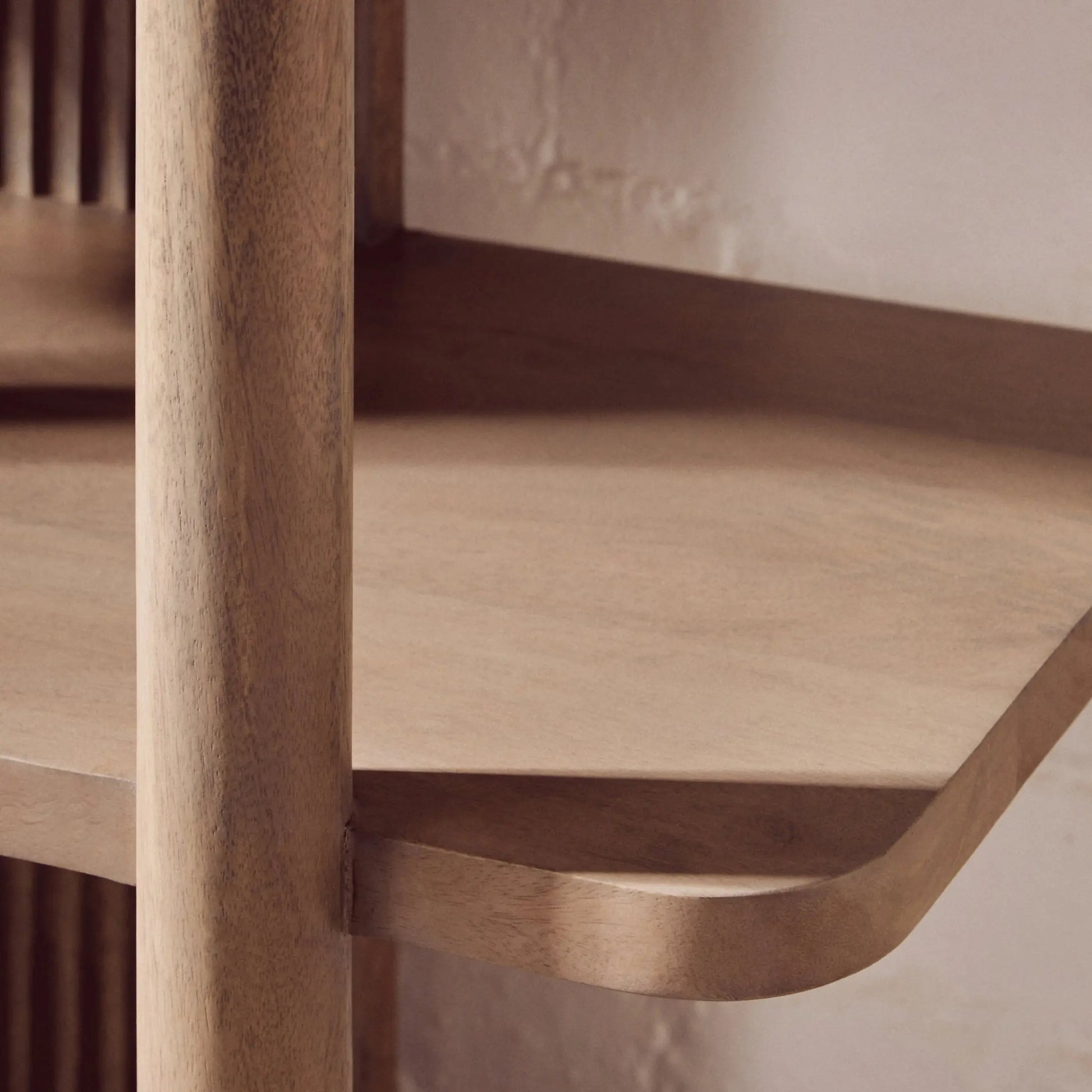Varello Five Tier Grey Mango Wood Shelf Unit  Nicholas John Interiors