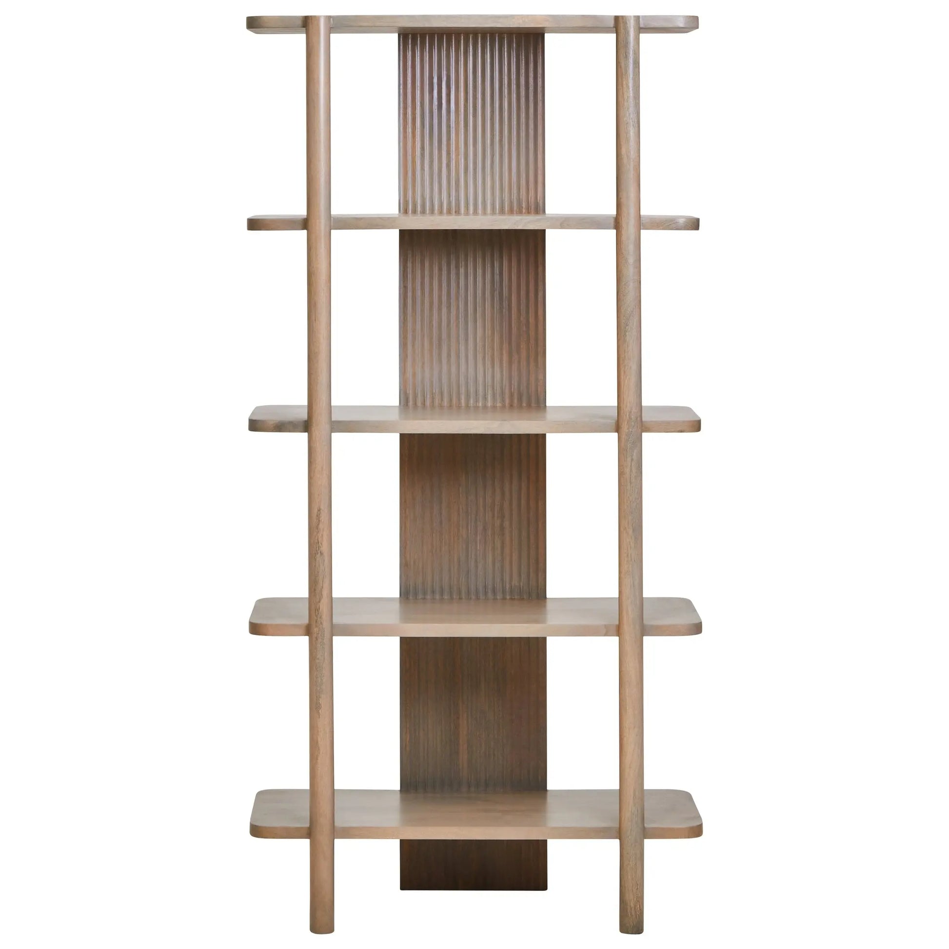 Varello Five Tier Grey Mango Wood Shelf Unit  Nicholas John Interiors