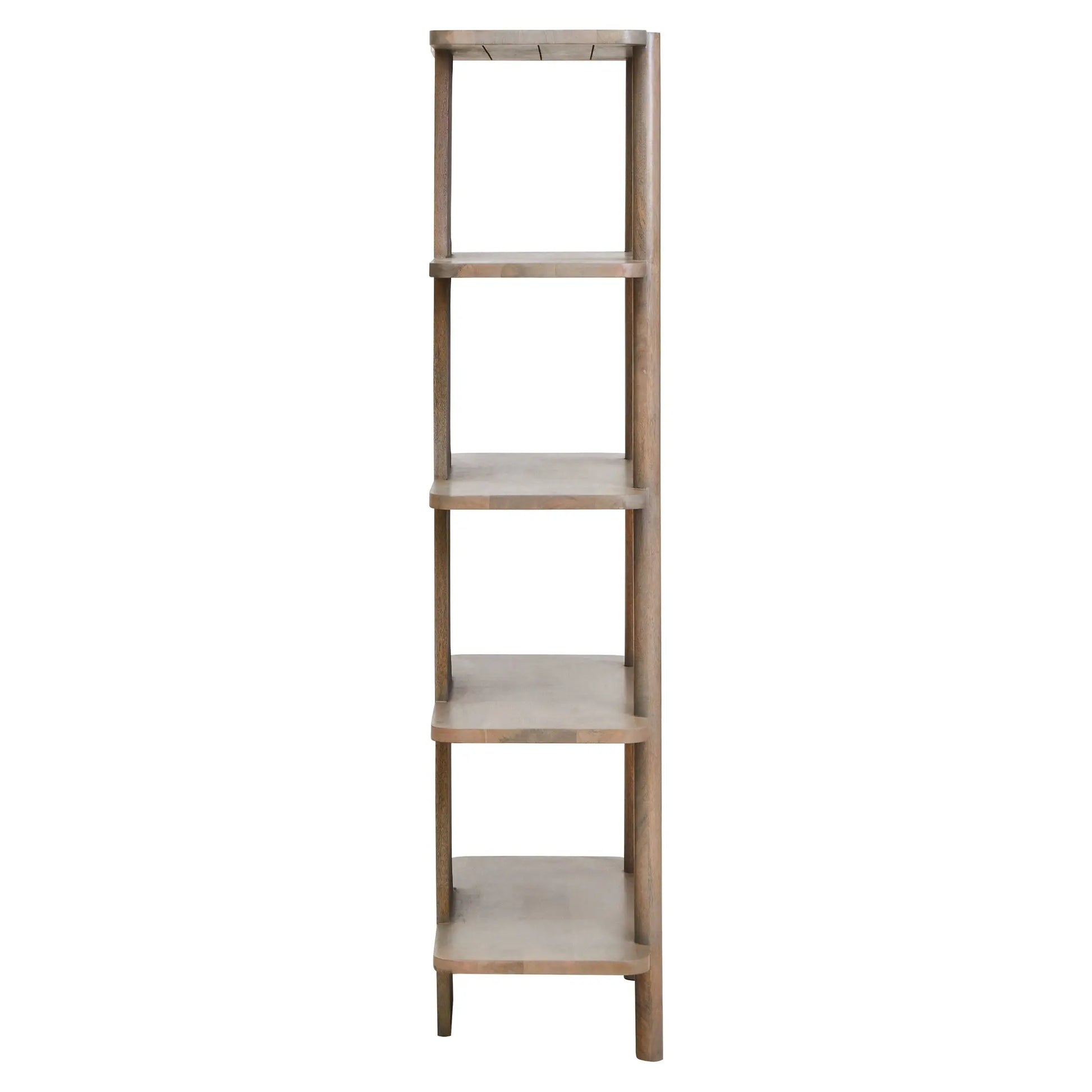 Varello Five Tier Grey Mango Wood Shelf Unit  Nicholas John Interiors