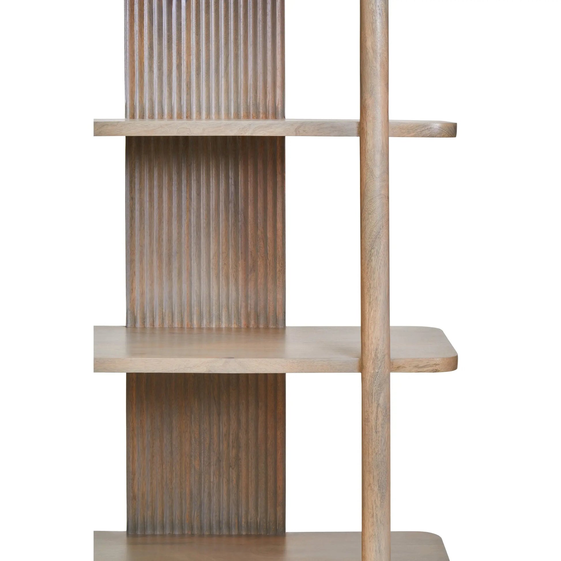 Varello Five Tier Grey Mango Wood Shelf Unit  Nicholas John Interiors