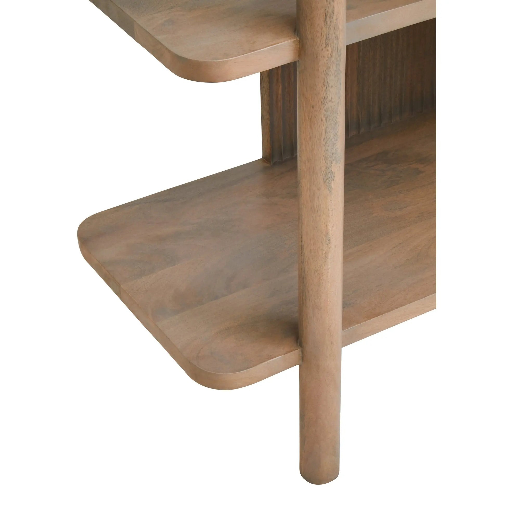 Varello Five Tier Grey Mango Wood Shelf Unit  Nicholas John Interiors