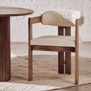 Varello Grey Mango Wood Chair with Cream Upholstery  Nicholas John Interiors