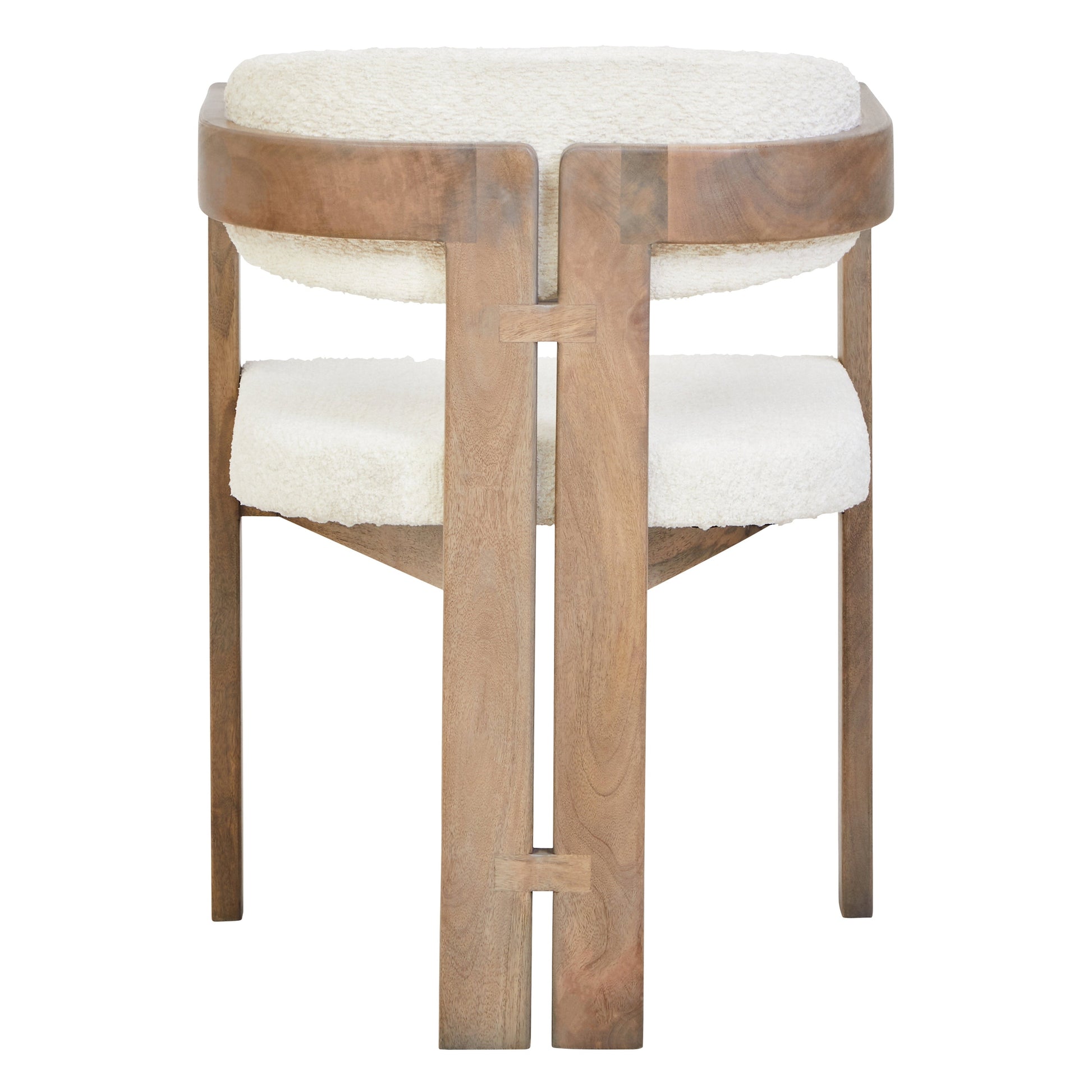 Varello Grey Mango Wood Chair with Cream Upholstery  Nicholas John Interiors