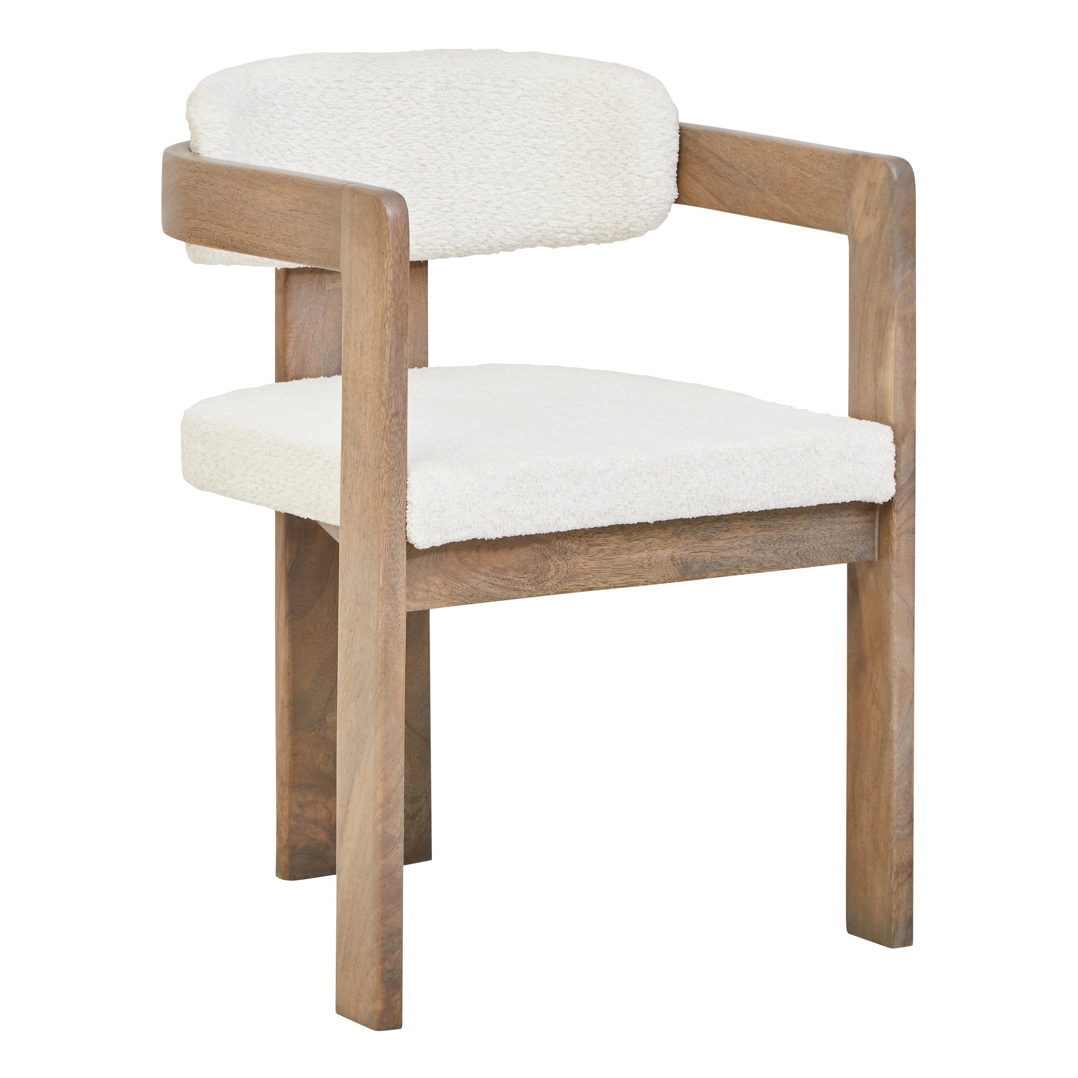 Varello Grey Mango Wood Chair with Cream Upholstery  Nicholas John Interiors
