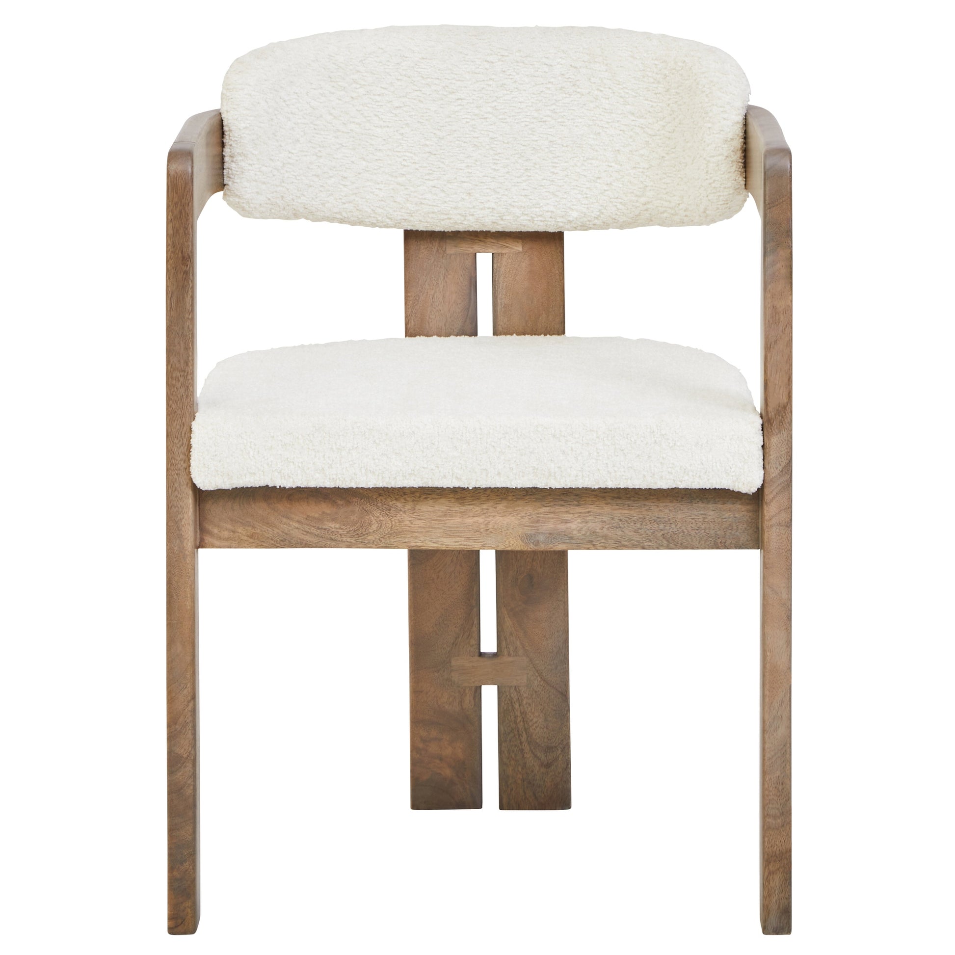 Varello Grey Mango Wood Chair with Cream Upholstery  Nicholas John Interiors