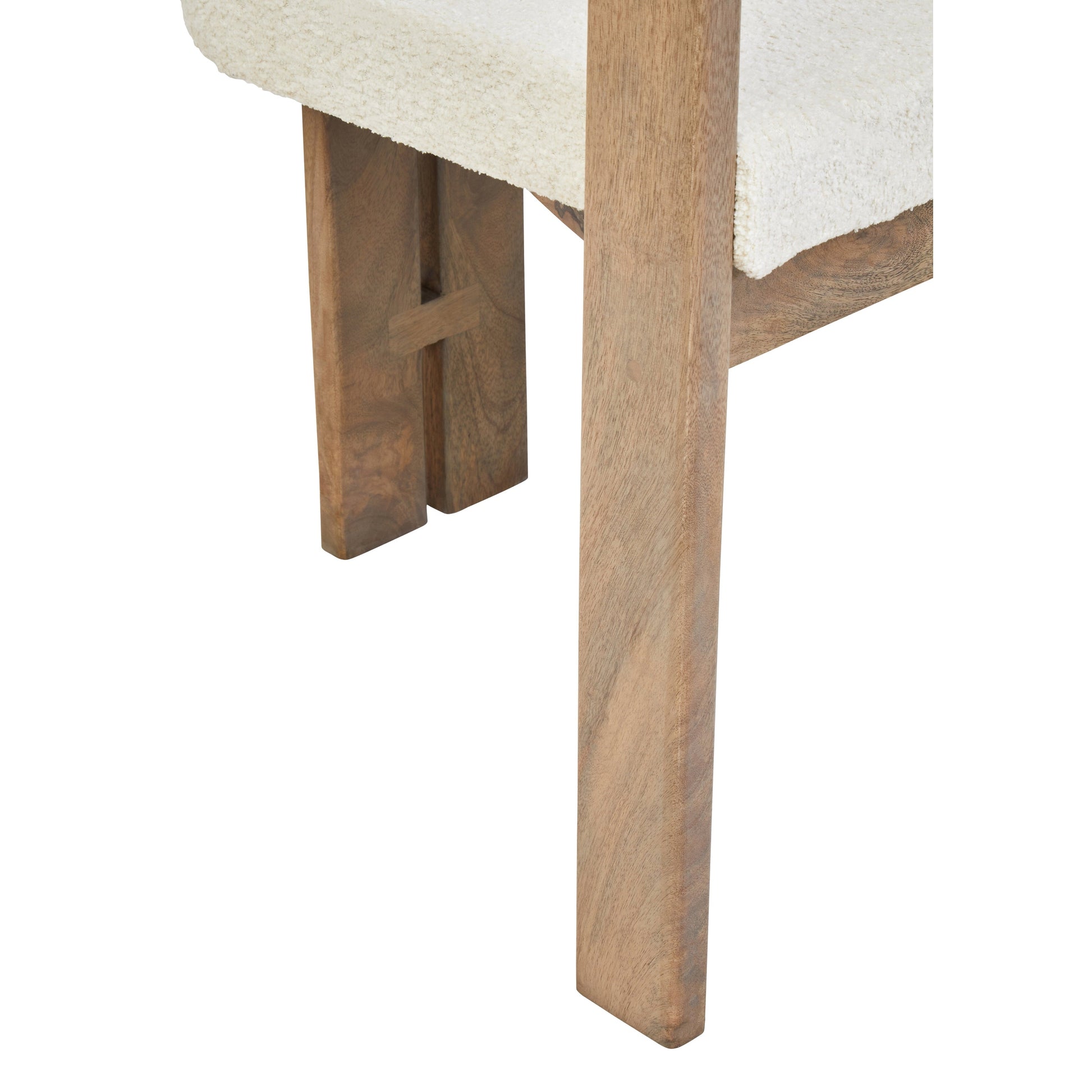 Varello Grey Mango Wood Chair with Cream Upholstery  Nicholas John Interiors