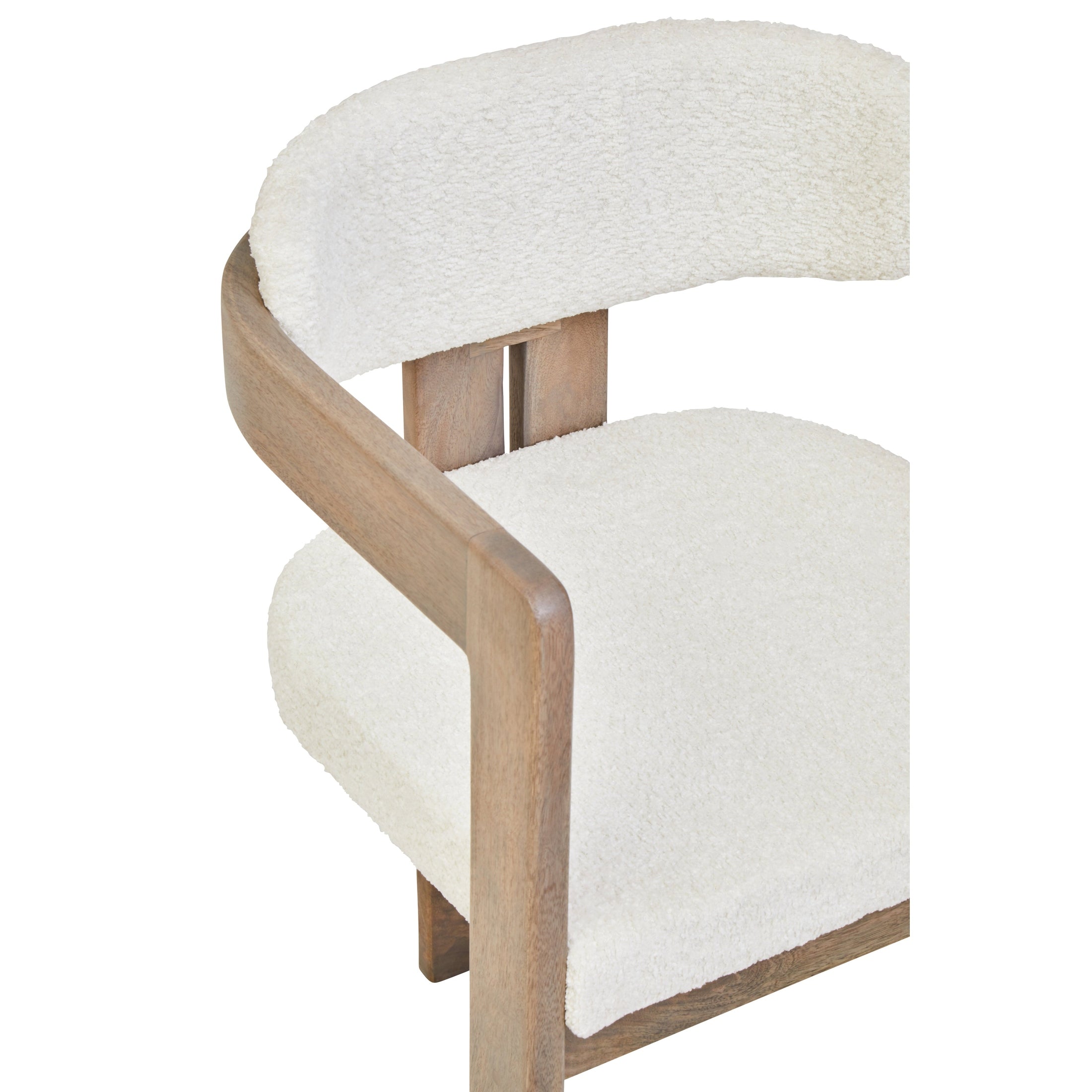 Varello Grey Mango Wood Chair with Cream Upholstery  Nicholas John Interiors