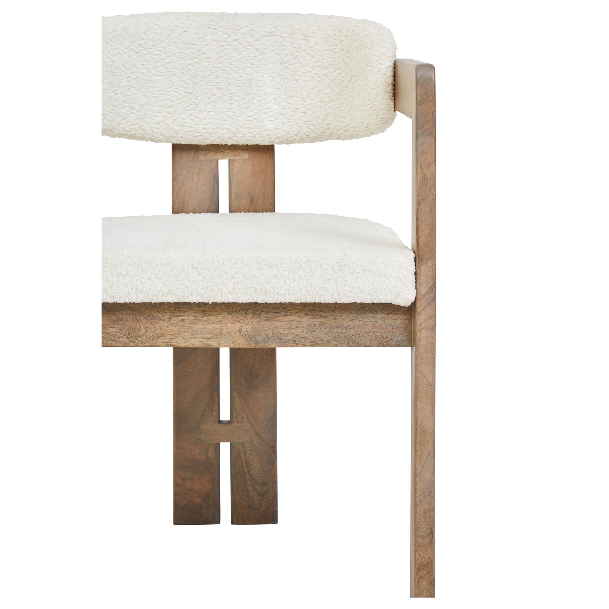 Varello Grey Mango Wood Chair with Cream Upholstery  Nicholas John Interiors