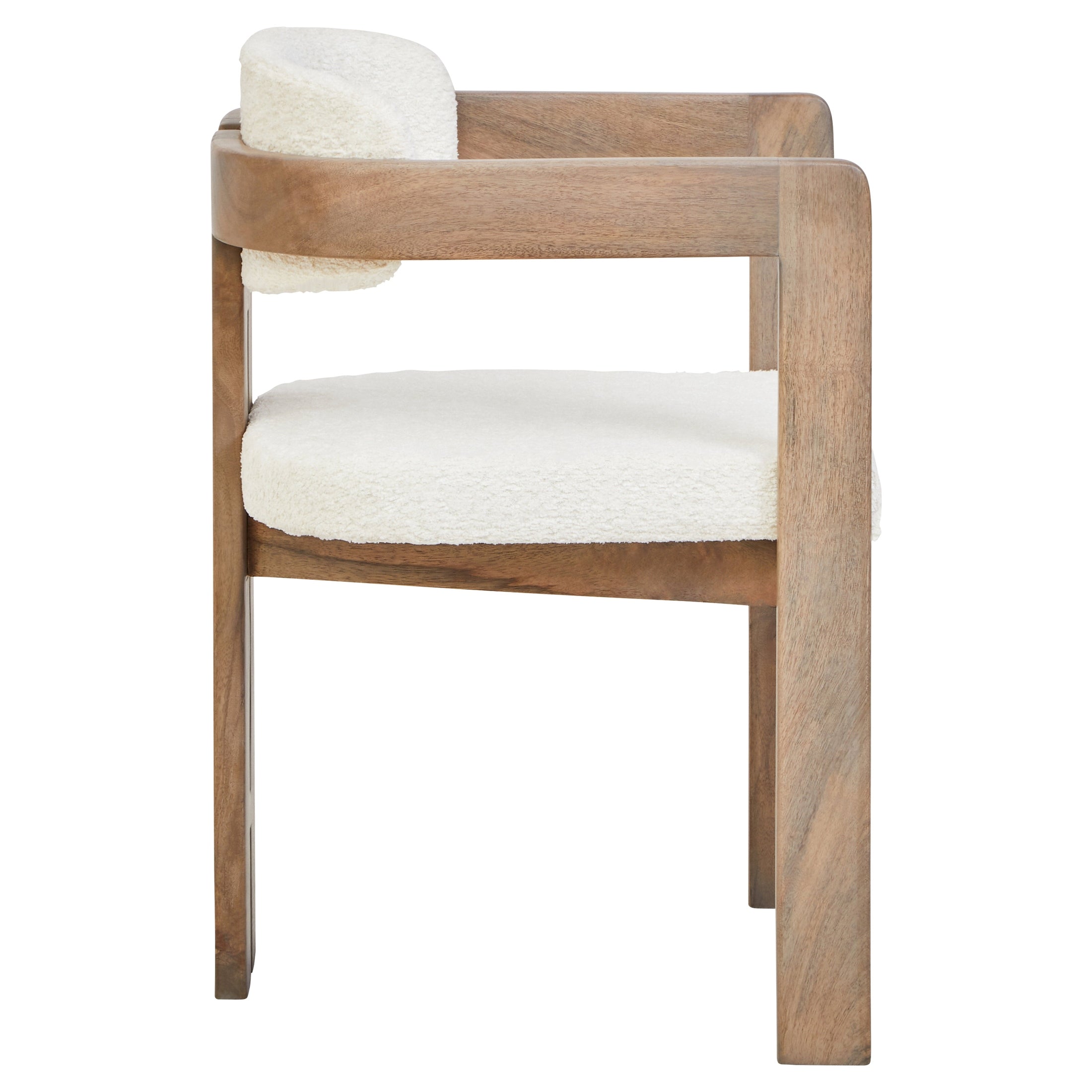Varello Grey Mango Wood Chair with Cream Upholstery  Nicholas John Interiors