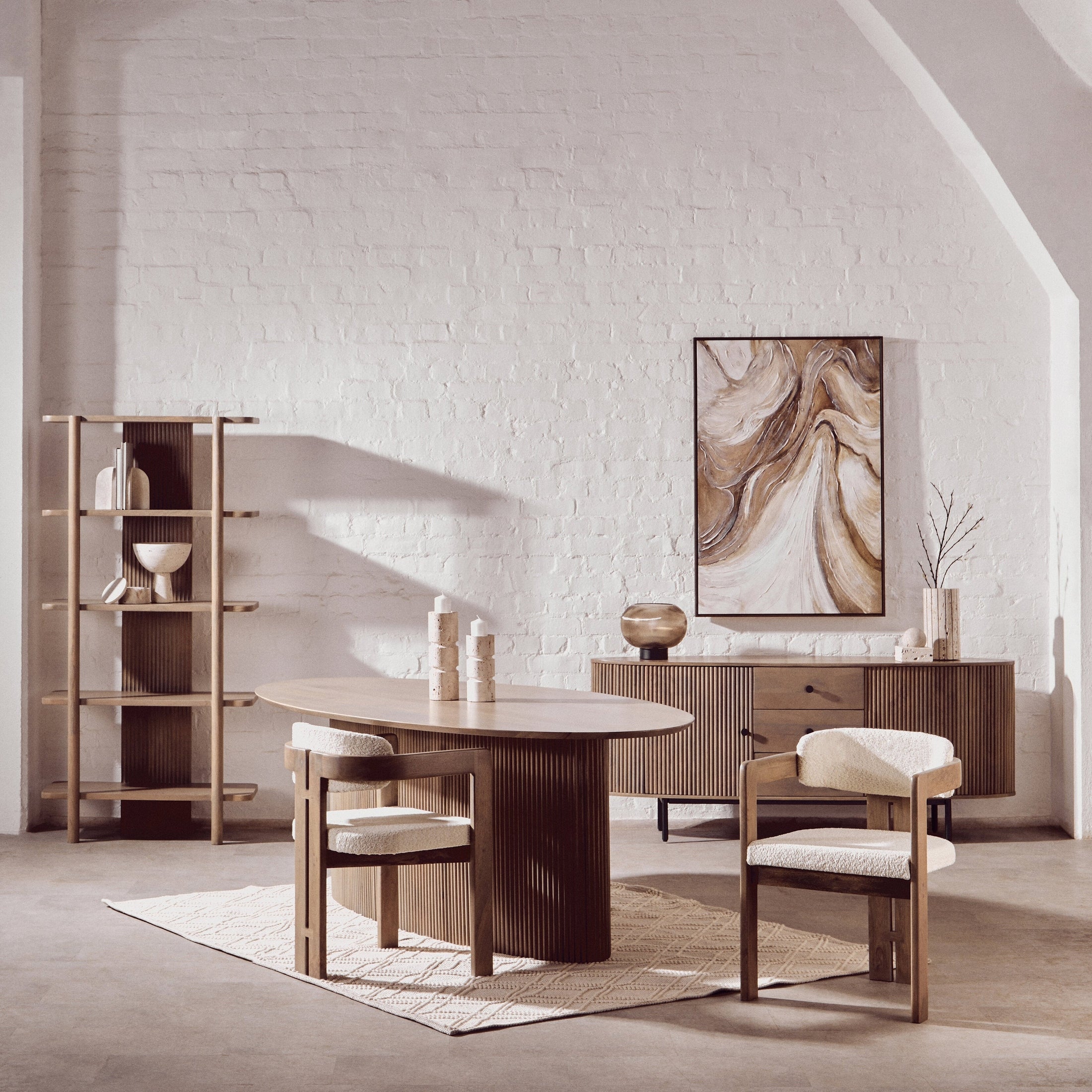 Varello Grey Mango Wood Sideboard with 2 Doors & 3 Drawers  Nicholas John Interiors