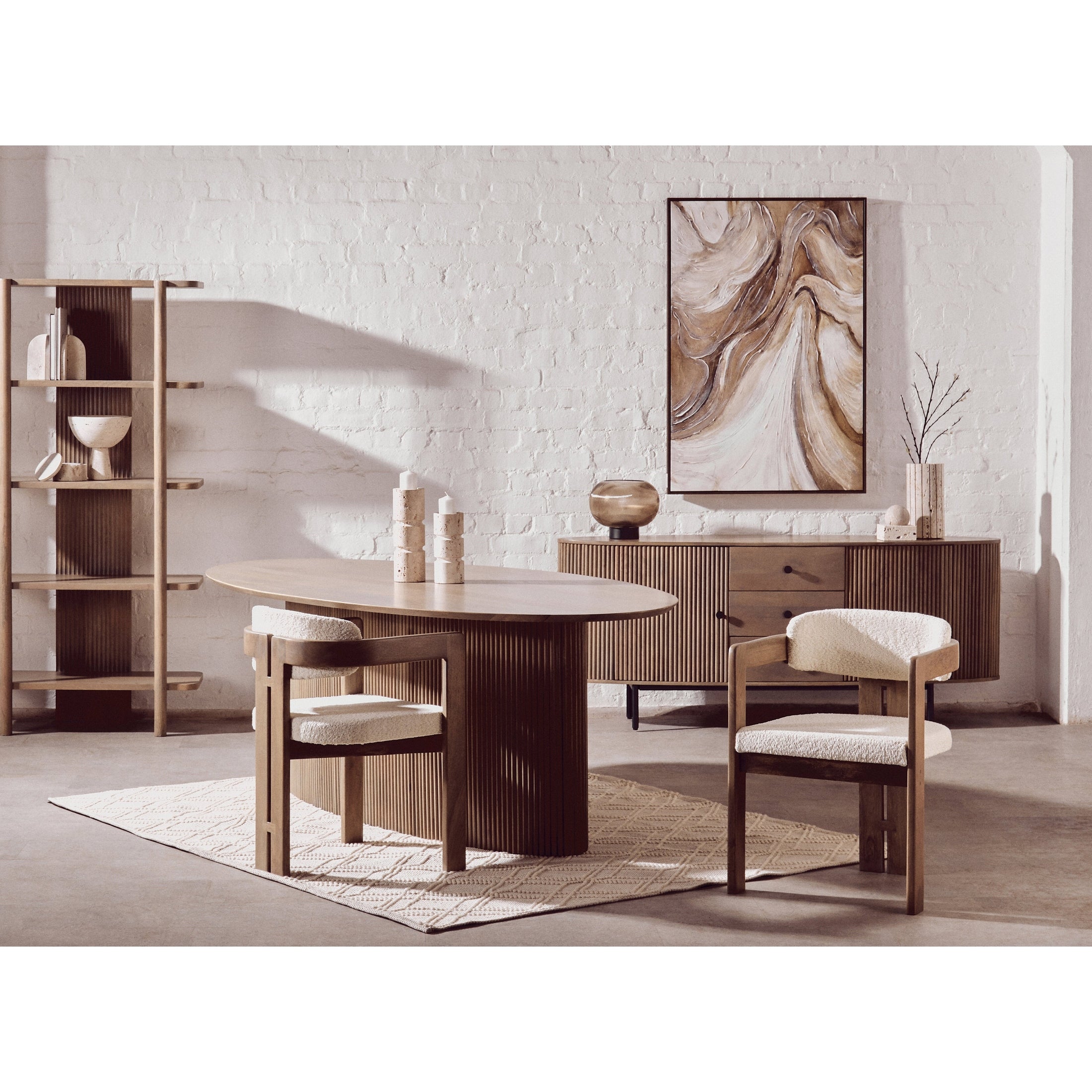 Varello Grey Mango Wood Sideboard with 2 Doors & 3 Drawers  Nicholas John Interiors