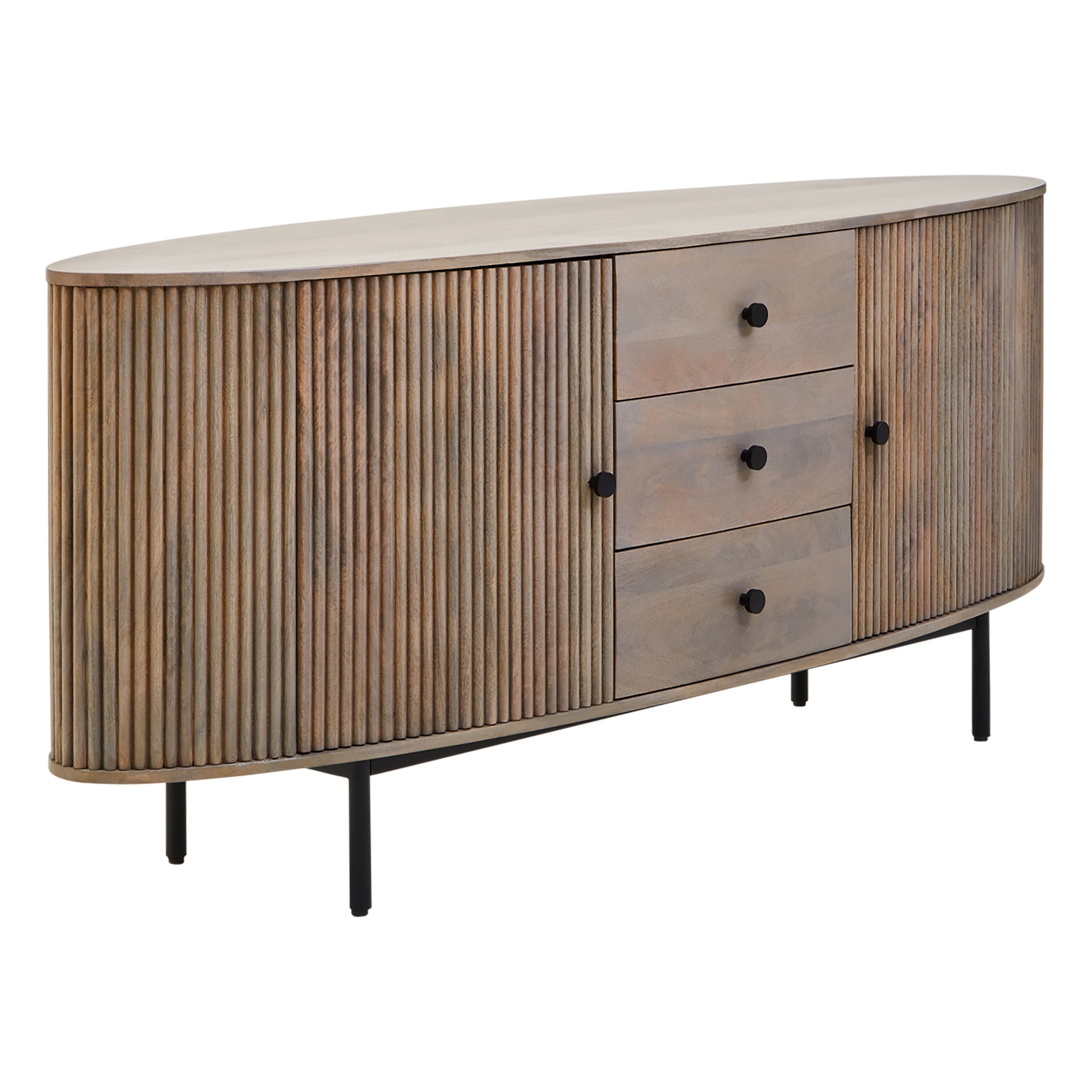 Varello Grey Mango Wood Sideboard with 2 Doors & 3 Drawers  Nicholas John Interiors