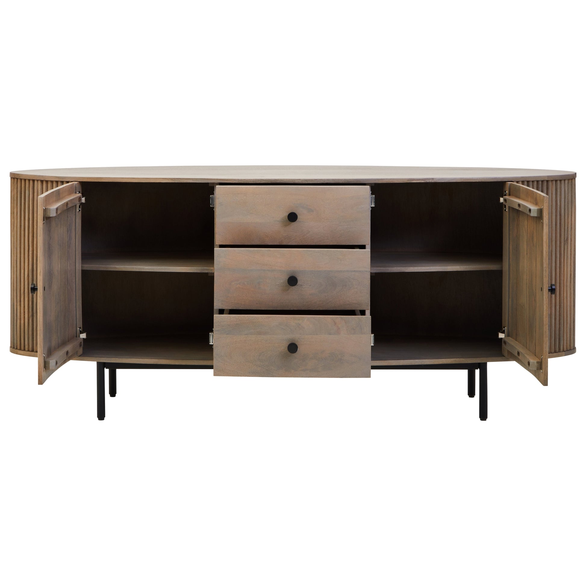 Varello Grey Mango Wood Sideboard with 2 Doors & 3 Drawers  Nicholas John Interiors