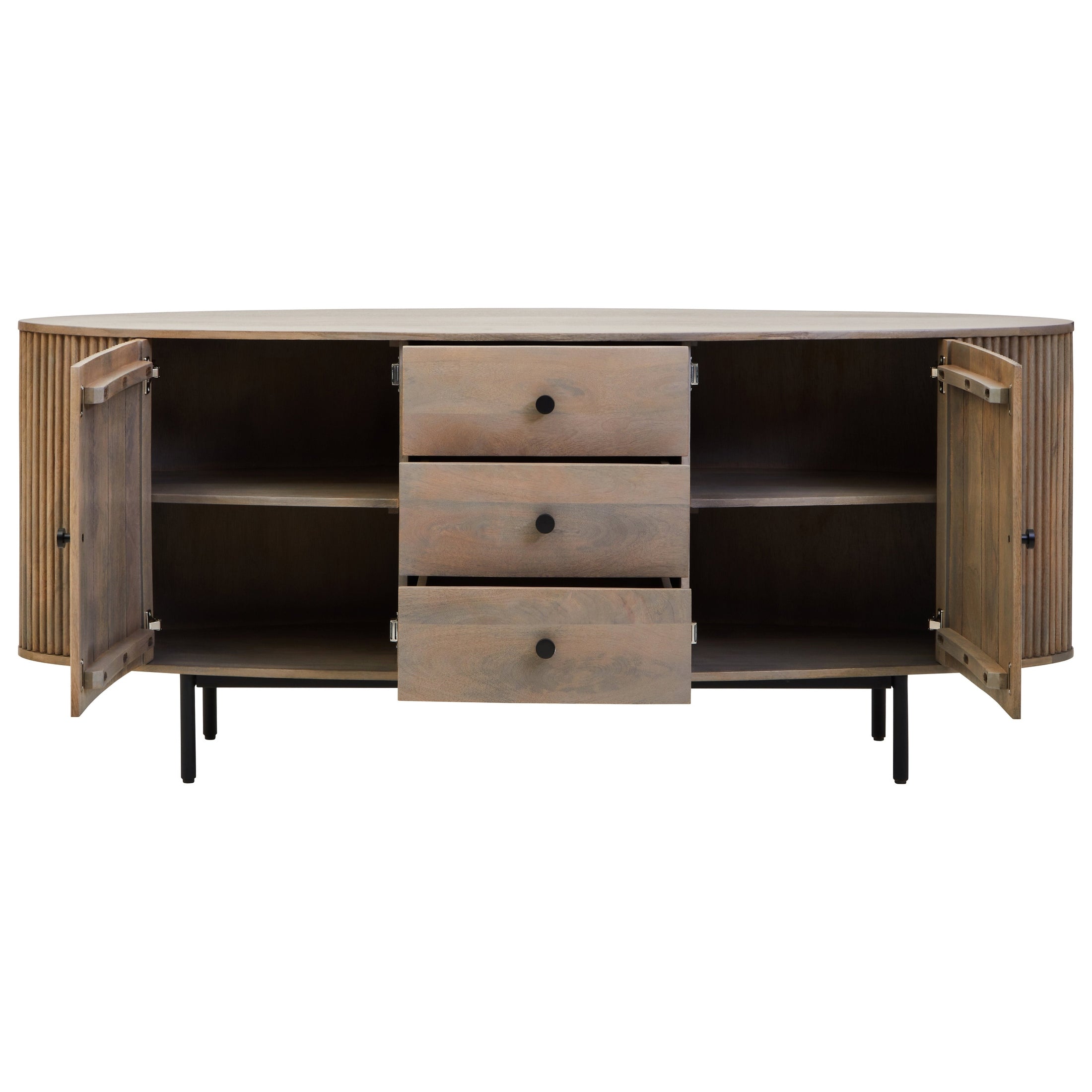 Varello Grey Mango Wood Sideboard with 2 Doors & 3 Drawers  Nicholas John Interiors