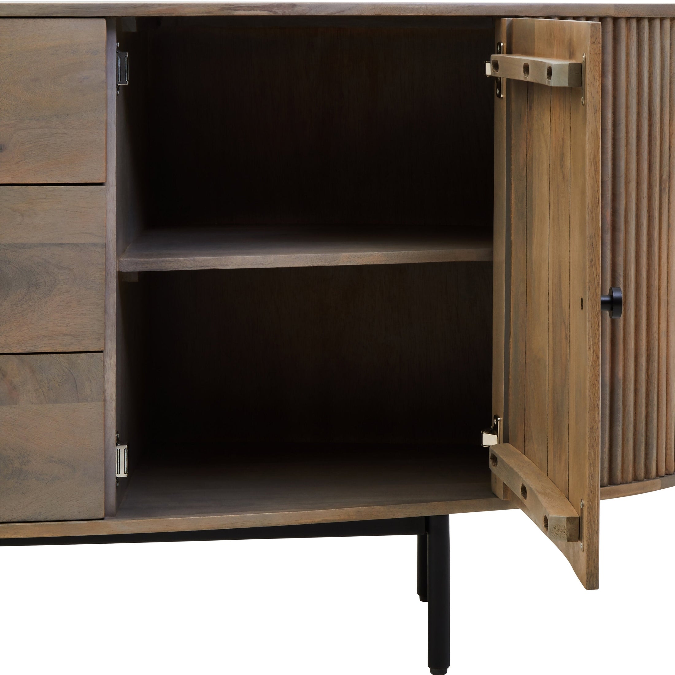 Varello Grey Mango Wood Sideboard with 2 Doors & 3 Drawers  Nicholas John Interiors