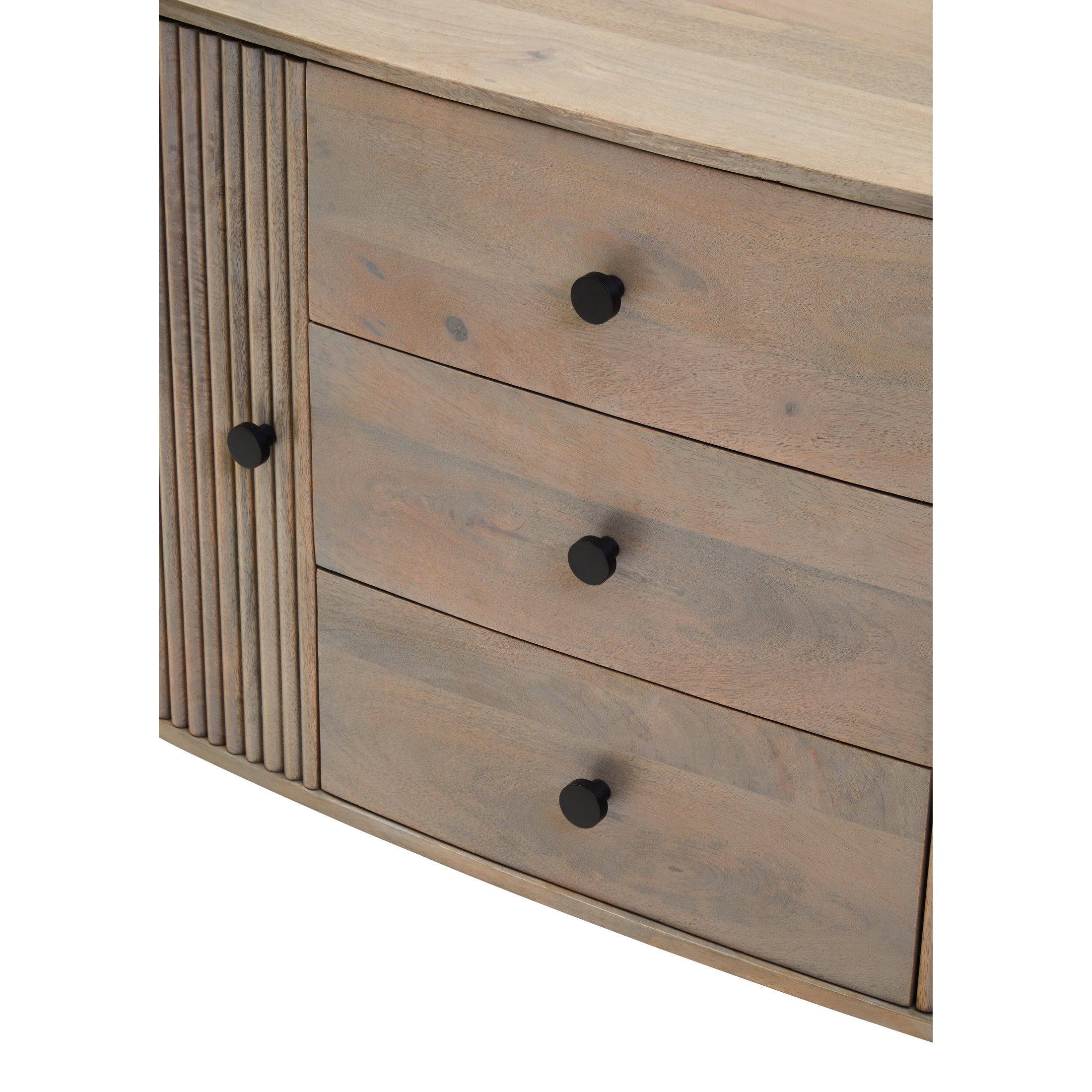 Varello Grey Mango Wood Sideboard with 2 Doors & 3 Drawers  Nicholas John Interiors