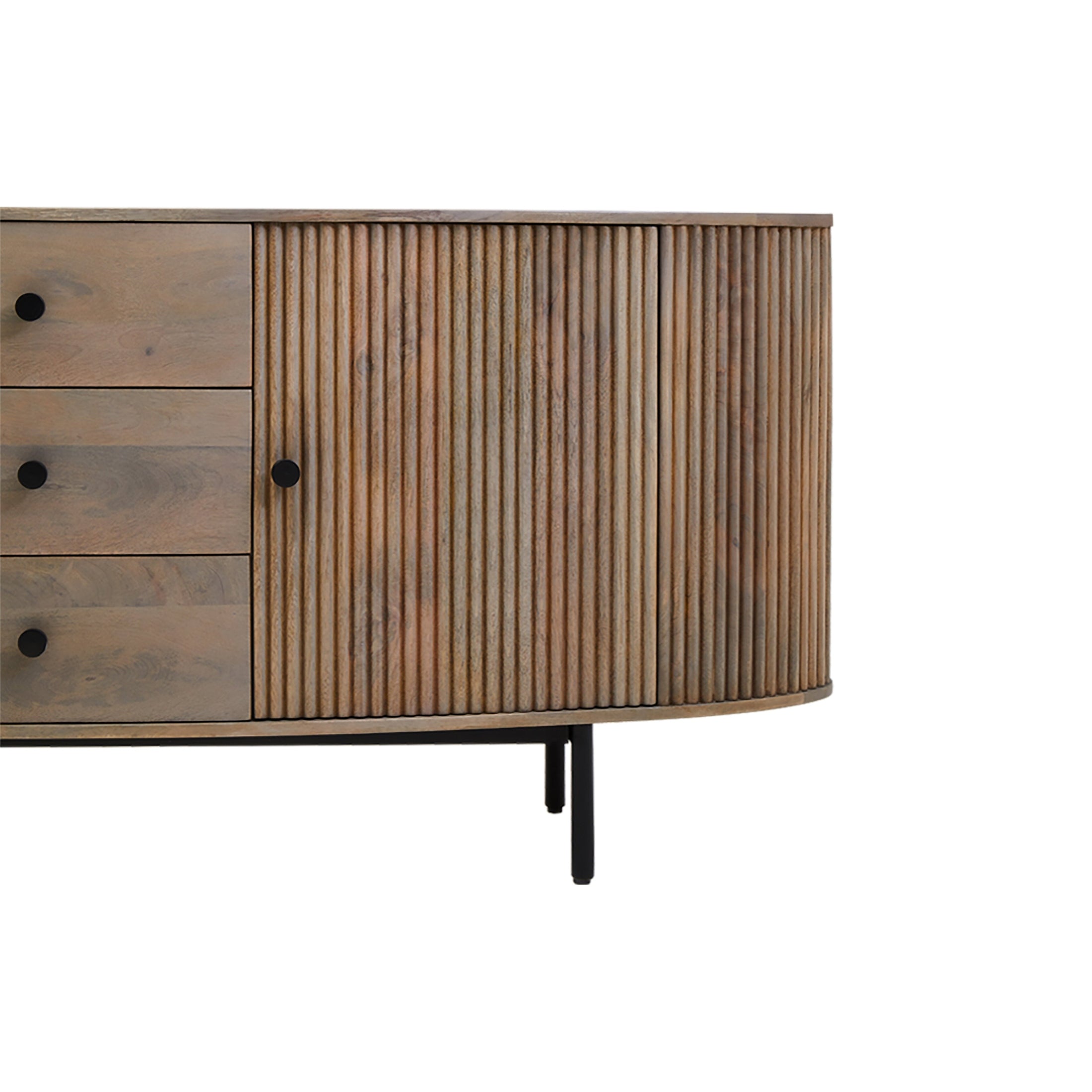 Varello Grey Mango Wood Sideboard with 2 Doors & 3 Drawers  Nicholas John Interiors