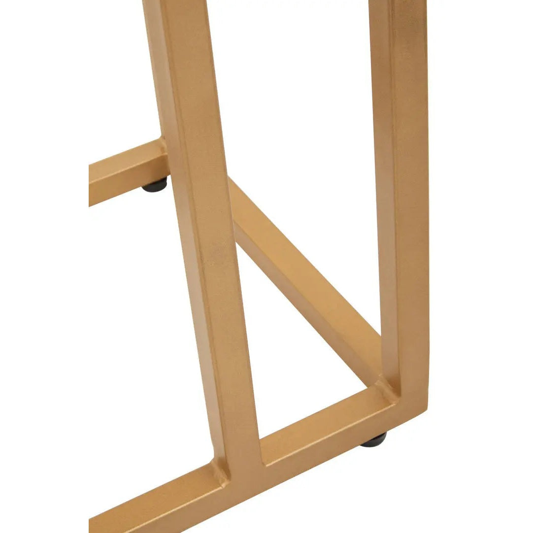 Vareno Black Marble Top Side Table With Gold Finish Frame   Nicholas John Interiors