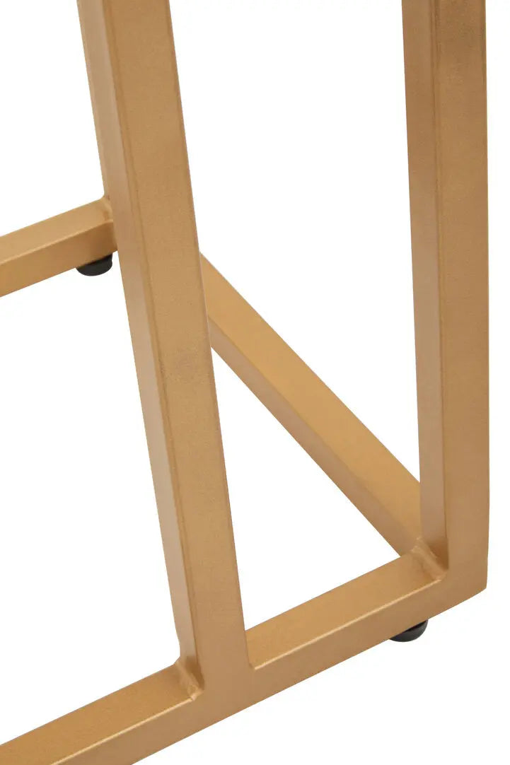 Vareno Black Marble Top Side Table With Gold Finish Frame   Nicholas John Interiors