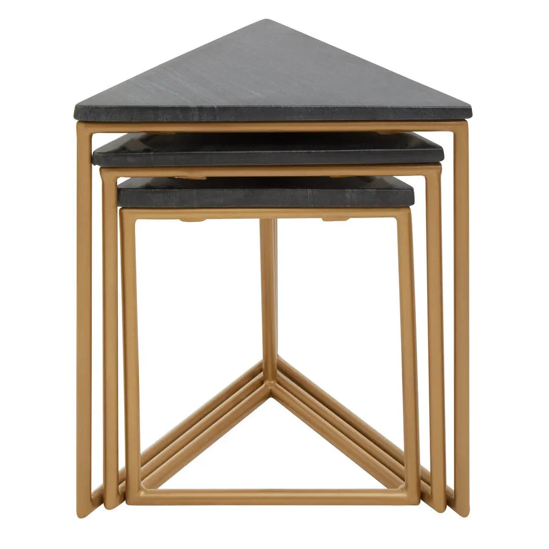Vareno Nest Of Three Triangular Tables   Nicholas John Interiors