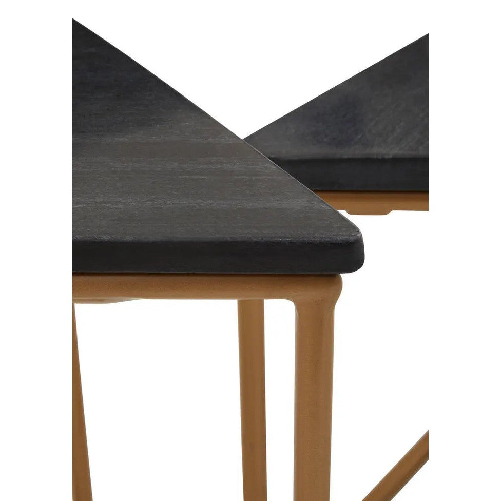 Vareno Nest Of Three Triangular Tables   Nicholas John Interiors