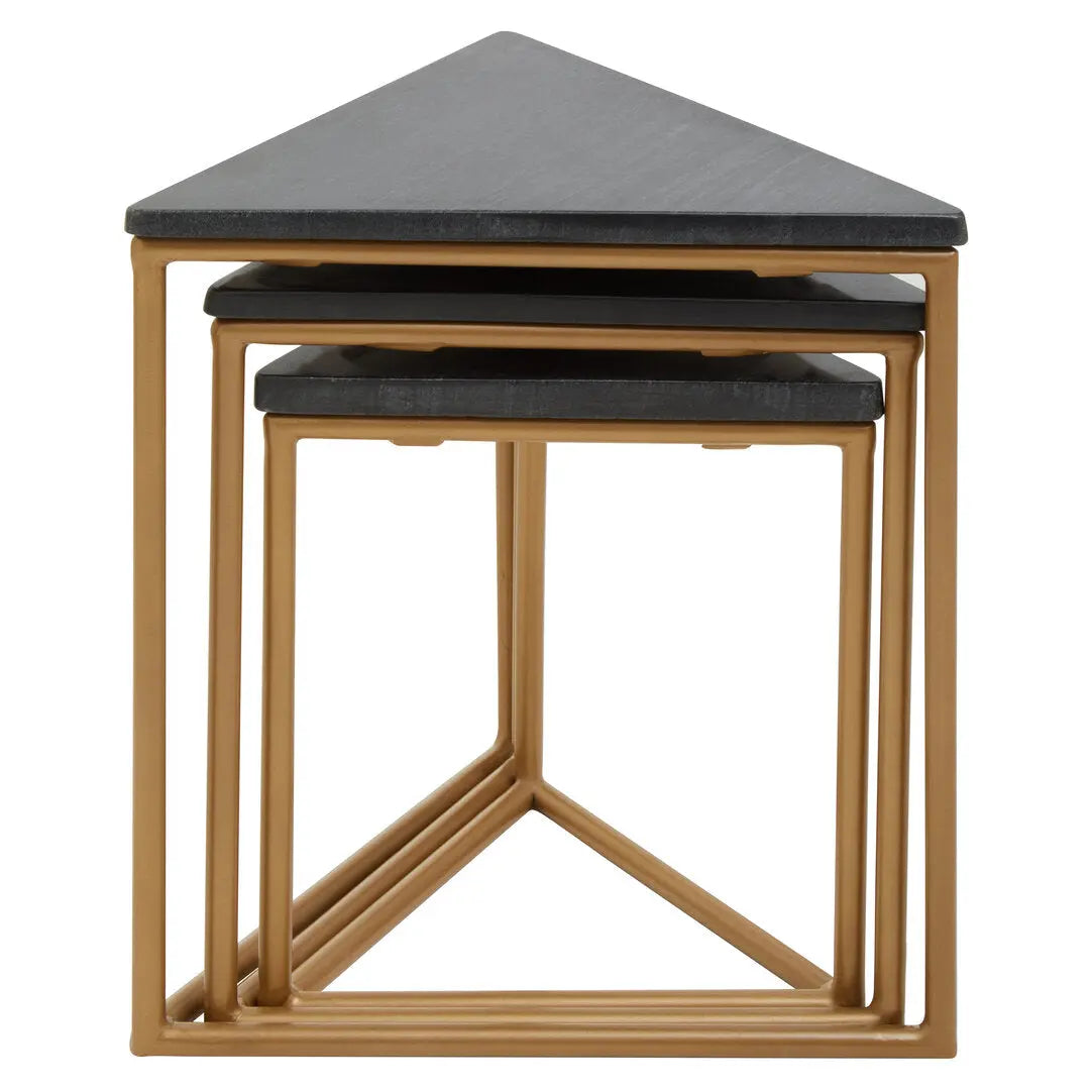 Vareno Nest Of Three Triangular Tables   Nicholas John Interiors