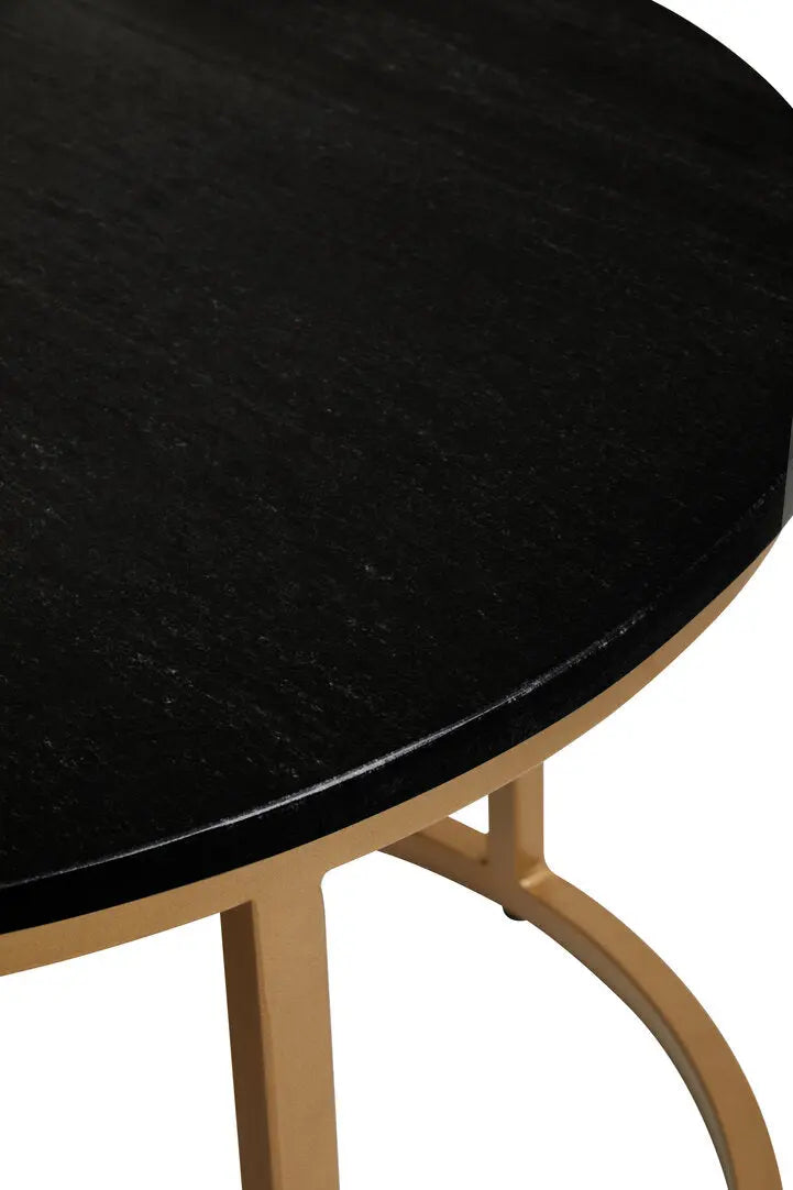 Vareno Nest Of Two Black Marble Top Round Tables   Nicholas John Interiors