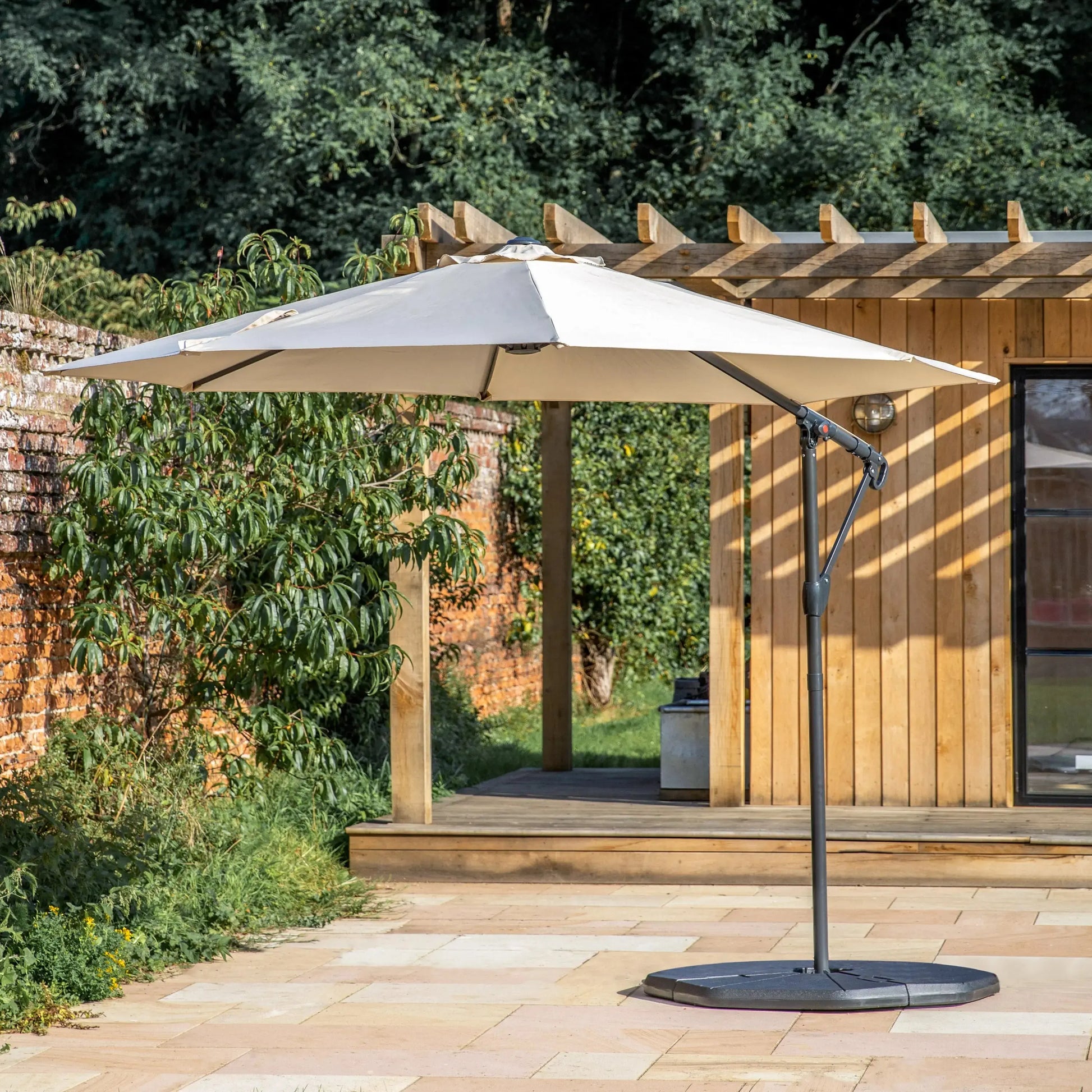 Velzano 3m Cantilever Parasol Cream   Nicholas John Interiors
