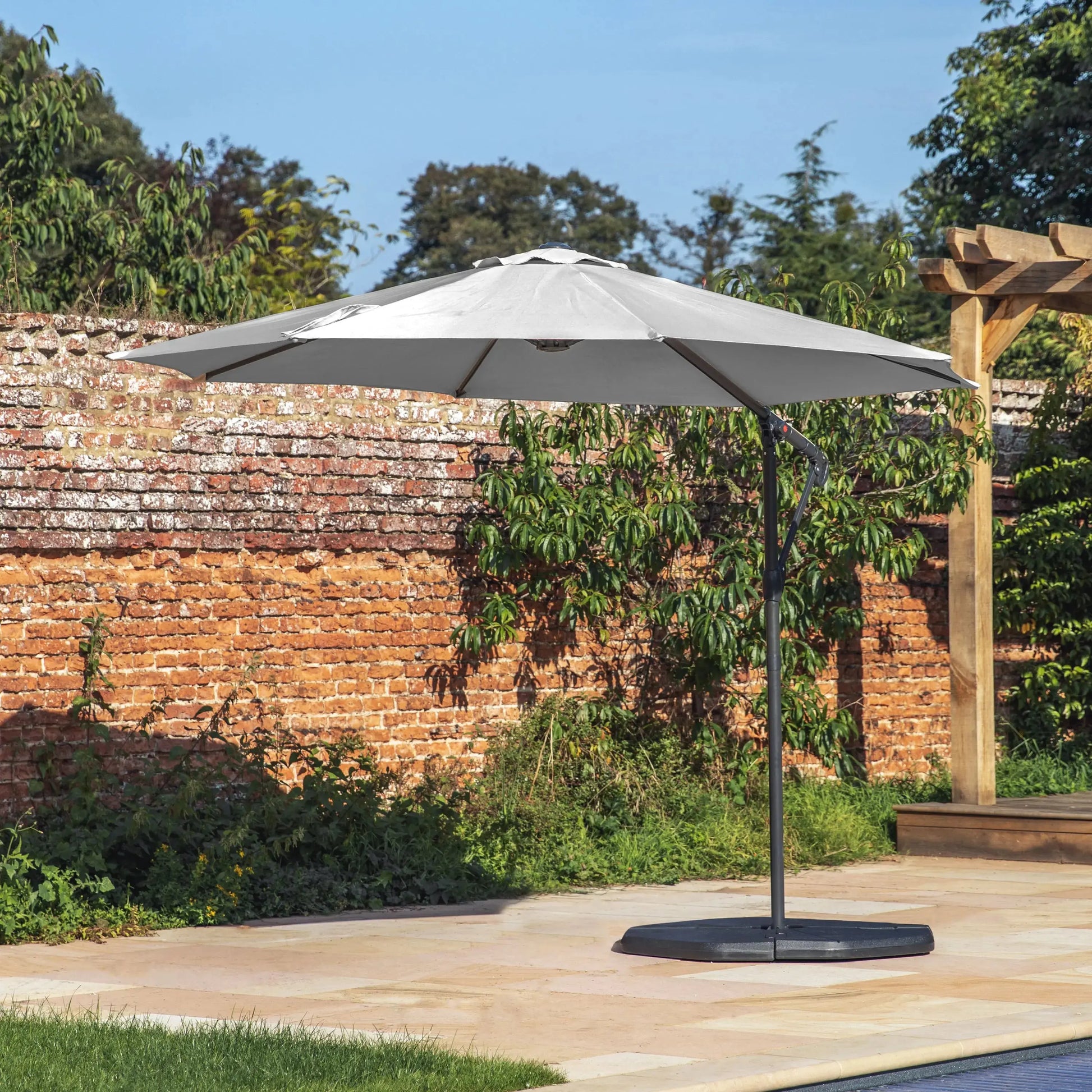 Velzano 3m Cantilever Parasol Grey   Nicholas John Interiors