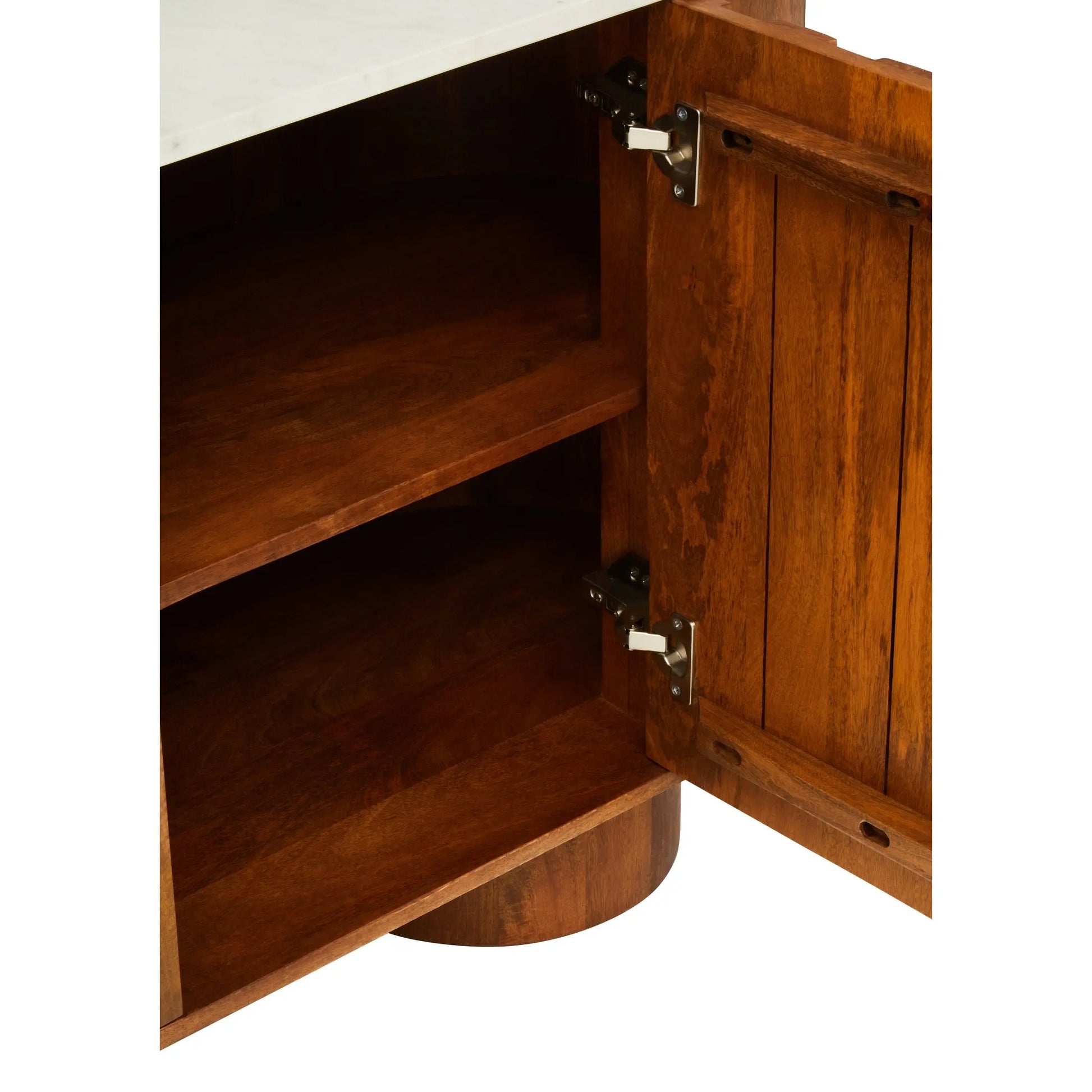 Vercino Mango Wood Sideboard with Marble Top & Carved Design  Nicholas John Interiors